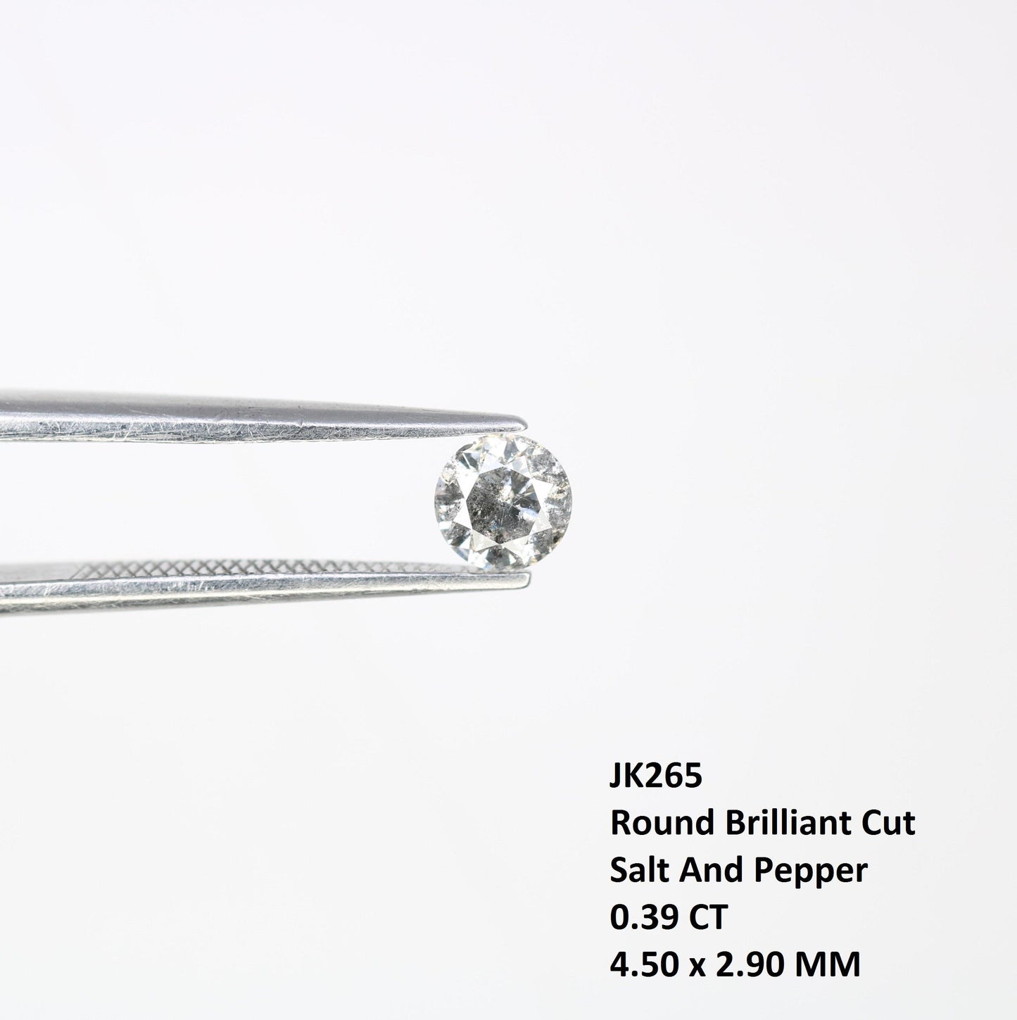 0.39 CT Raw Round Cut Salt and Pepper Diamond | Unique Natural Gem | Perfect for Custom Jewelry | Ideal for Memorable Gifts and Celebrations