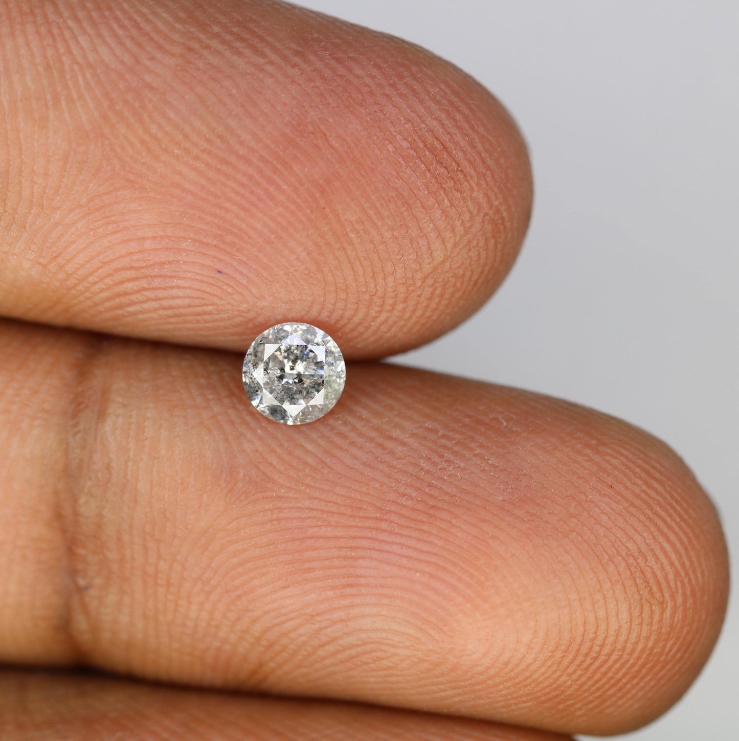 0.38 CT Radiant Round Cut Salt and Pepper Diamond | One-of-a-Kind Natural Gem | Perfect for Custom Jewelry | Unique Gifts and Celebrations