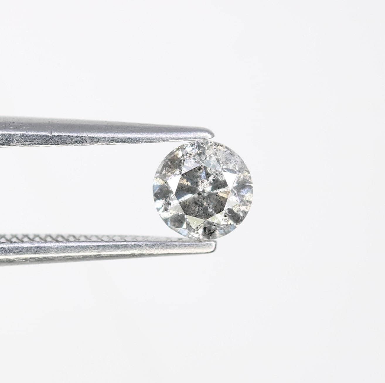 0.41 CT Chic Round Cut Salt and Pepper Diamond | Unique Natural Stone | Perfect for Custom Rings | Ideal Gift for Weddings and Anniversaries