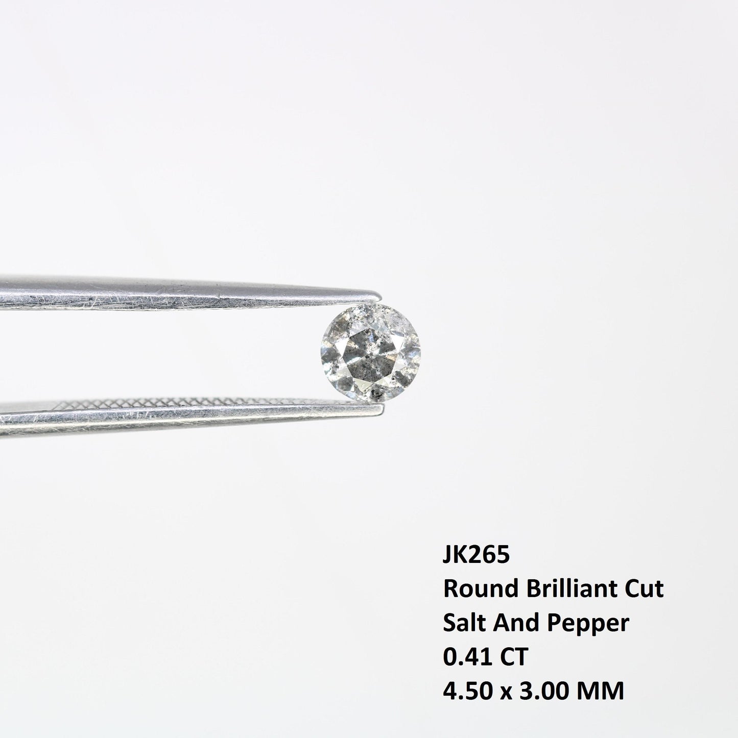 0.41 CT Chic Round Cut Salt and Pepper Diamond | Unique Natural Stone | Perfect for Custom Rings | Ideal Gift for Weddings and Anniversaries
