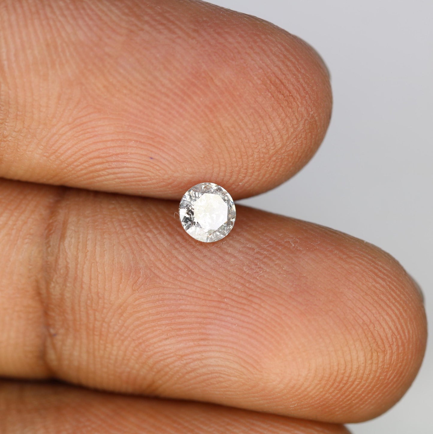 0.38 CT Radiant Round Cut Salt and Pepper Diamond | One-of-a-Kind Natural Gem | Perfect for Custom Jewelry | Unique Gifts and Celebrations