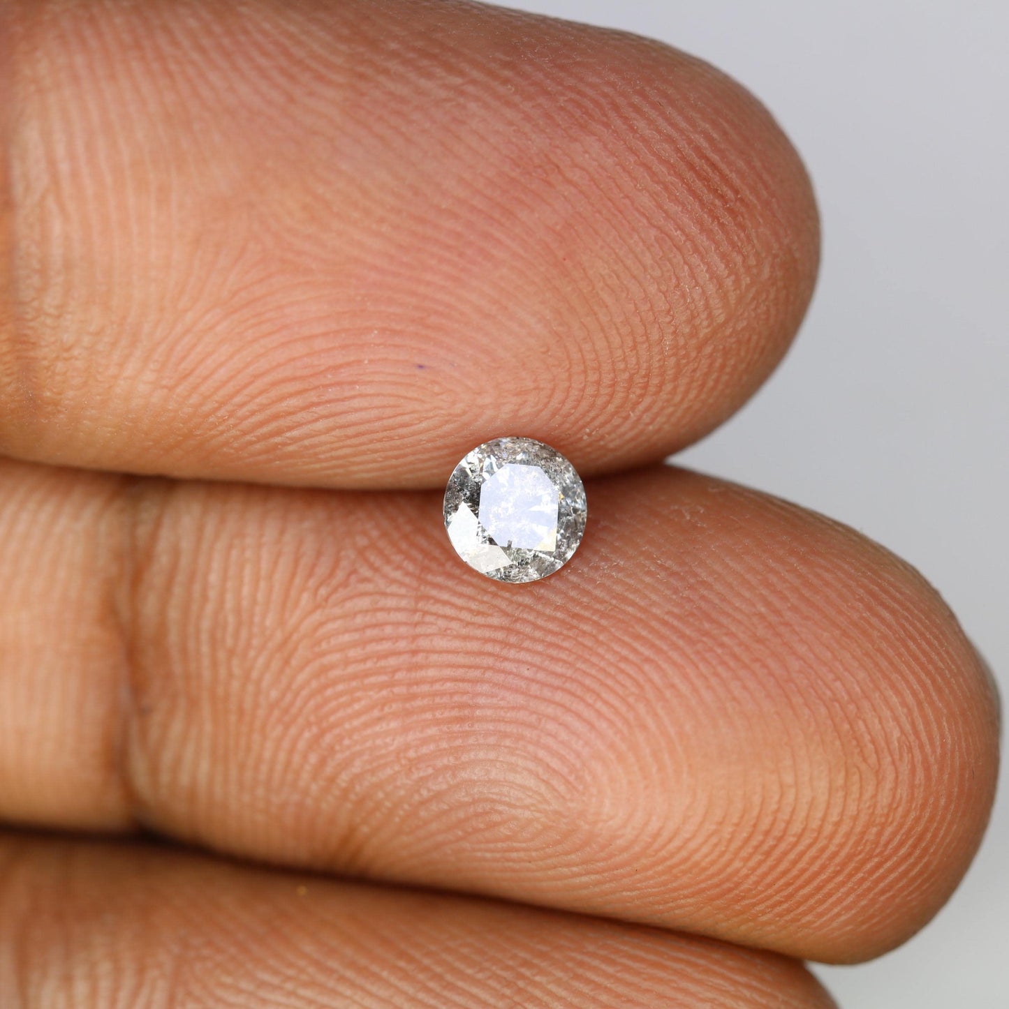 0.42 CT Distinct Round Cut Salt and Pepper Diamond | Unique Natural Stone | for Custom Engagement Rings | Perfect Gift for Special Moments