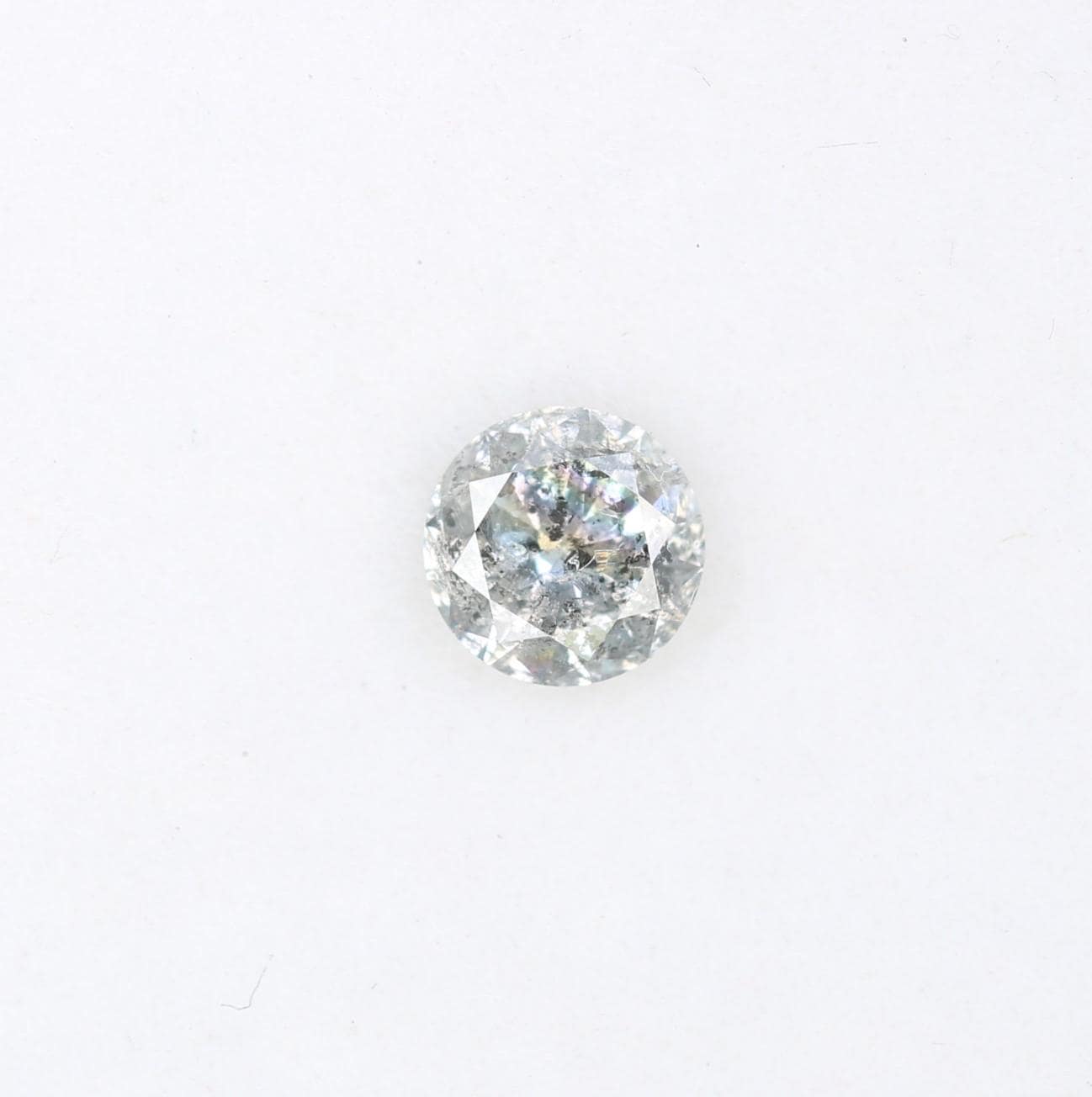 0.38 CT Radiant Round Cut Salt and Pepper Diamond | One-of-a-Kind Natural Gem | Perfect for Custom Jewelry | Unique Gifts and Celebrations