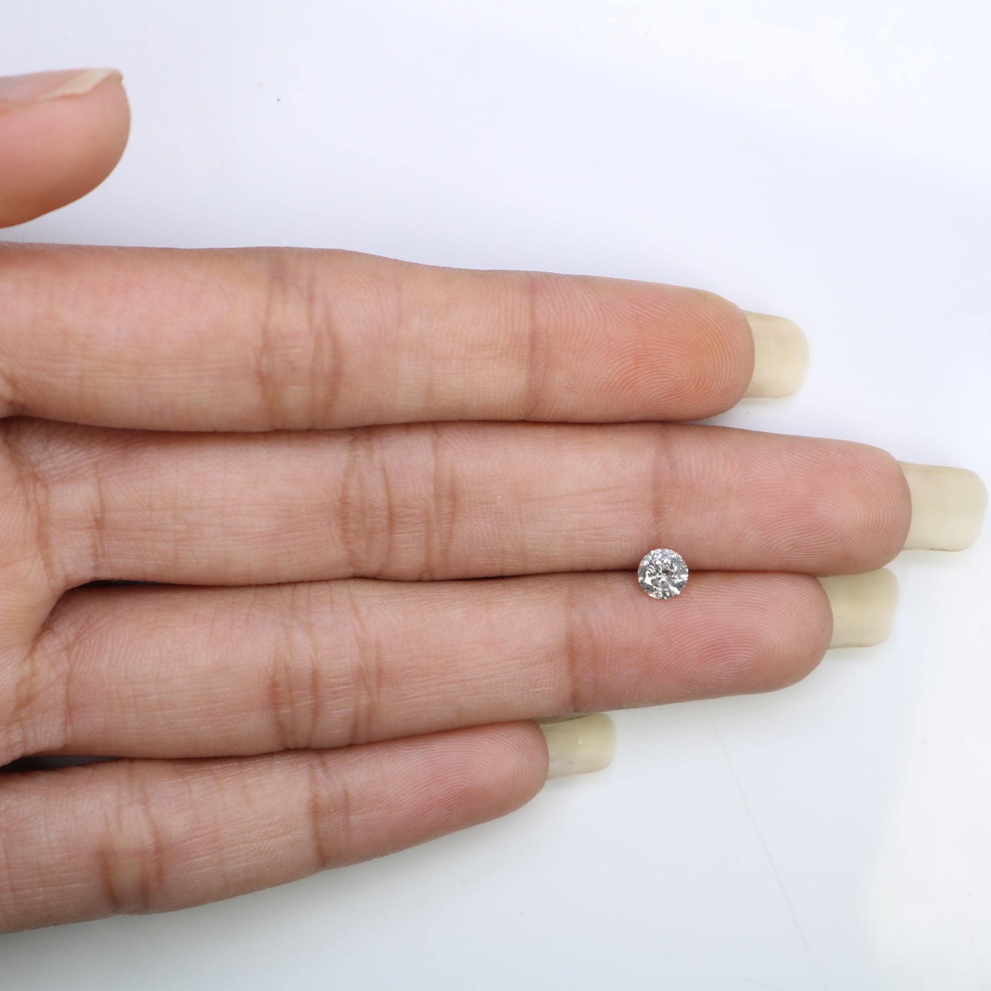 0.38 CT Radiant Round Cut Salt and Pepper Diamond | One-of-a-Kind Natural Gem | Perfect for Custom Jewelry | Unique Gifts and Celebrations