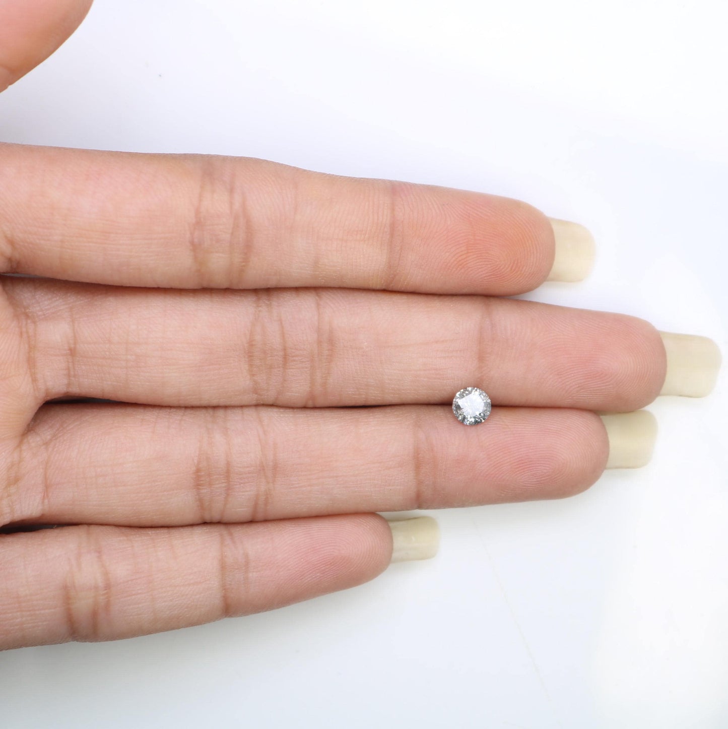 0.42 CT Distinct Round Cut Salt and Pepper Diamond | Unique Natural Stone | for Custom Engagement Rings | Perfect Gift for Special Moments