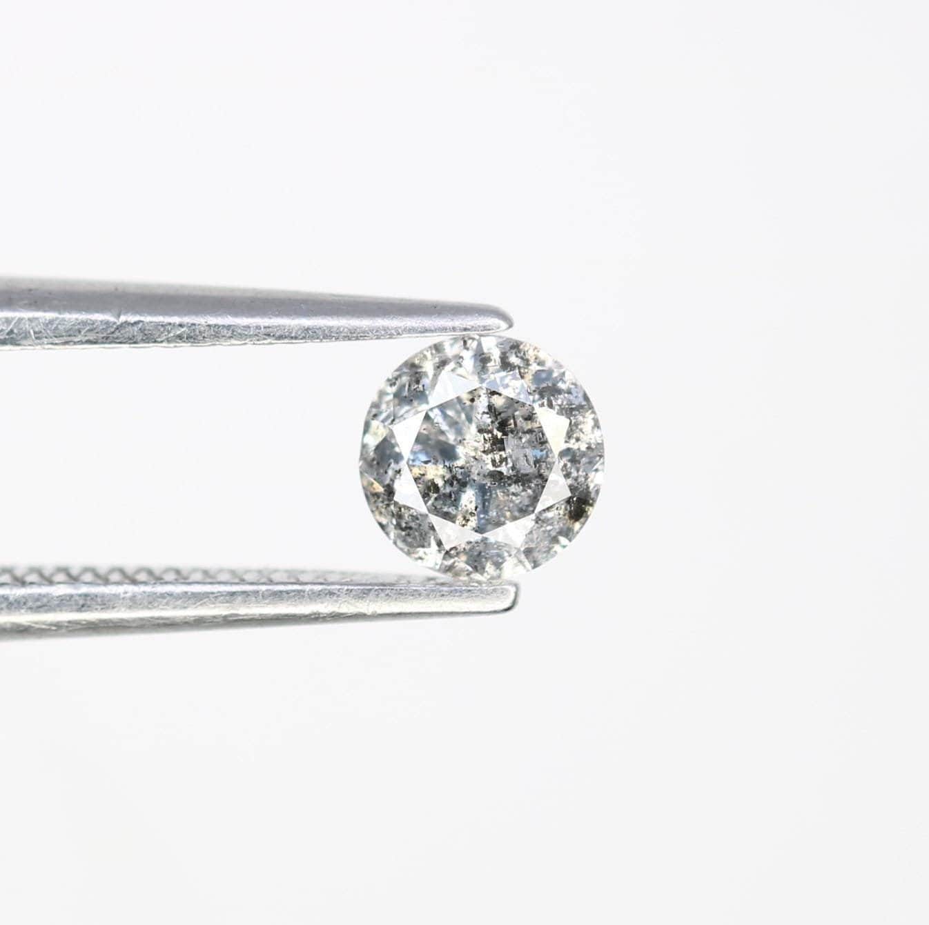 0.42 CT Unique Round Cut Salt and Pepper Diamond | Natural Gemstone | Ideal for Custom Rings | Perfect for Special Occasions and Gifts