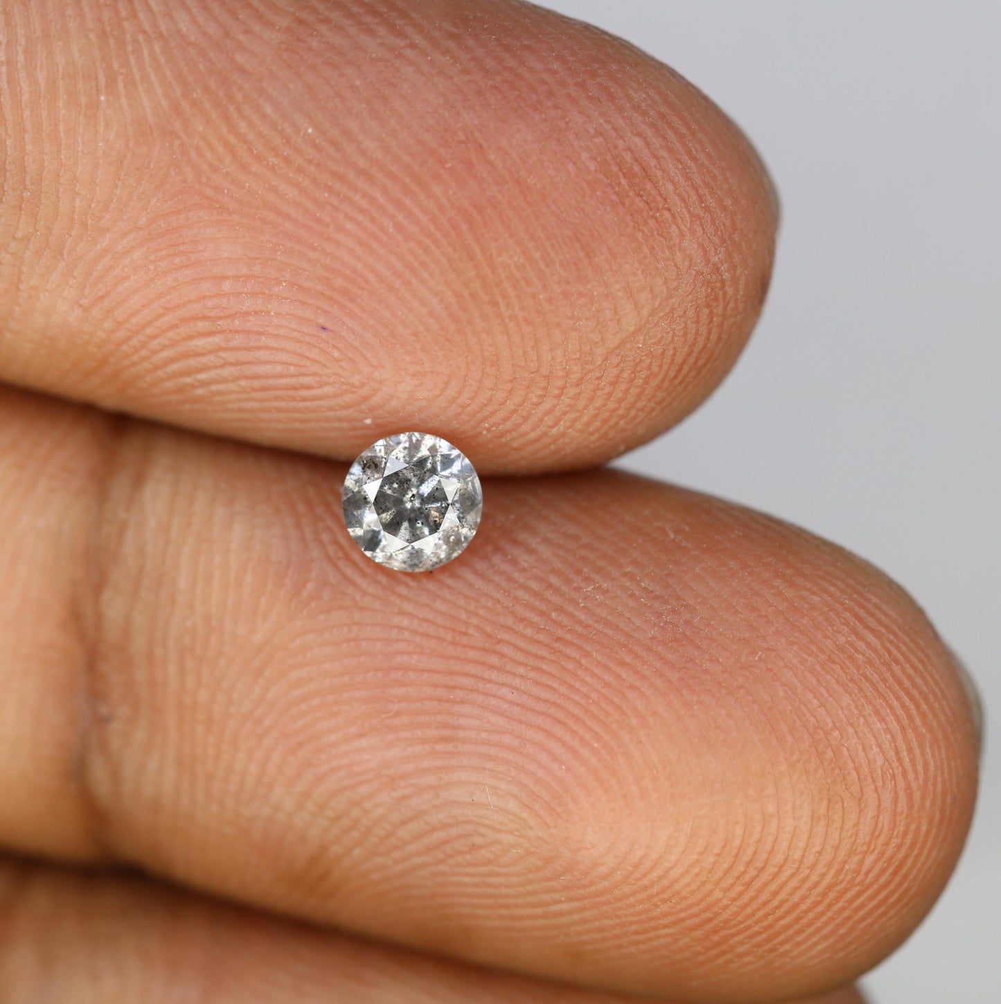 0.41 CT Chic Round Cut Salt and Pepper Diamond | Unique Natural Stone | Perfect for Custom Rings | Ideal Gift for Weddings and Anniversaries