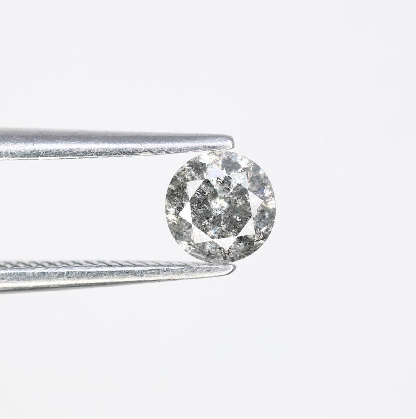 0.42 CT Artisan Round Cut Salt and Pepper Diamond | One-of-a-Kind Gem | Perfect for Custom Jewelry | Ideal for Engagements and Special Gifts