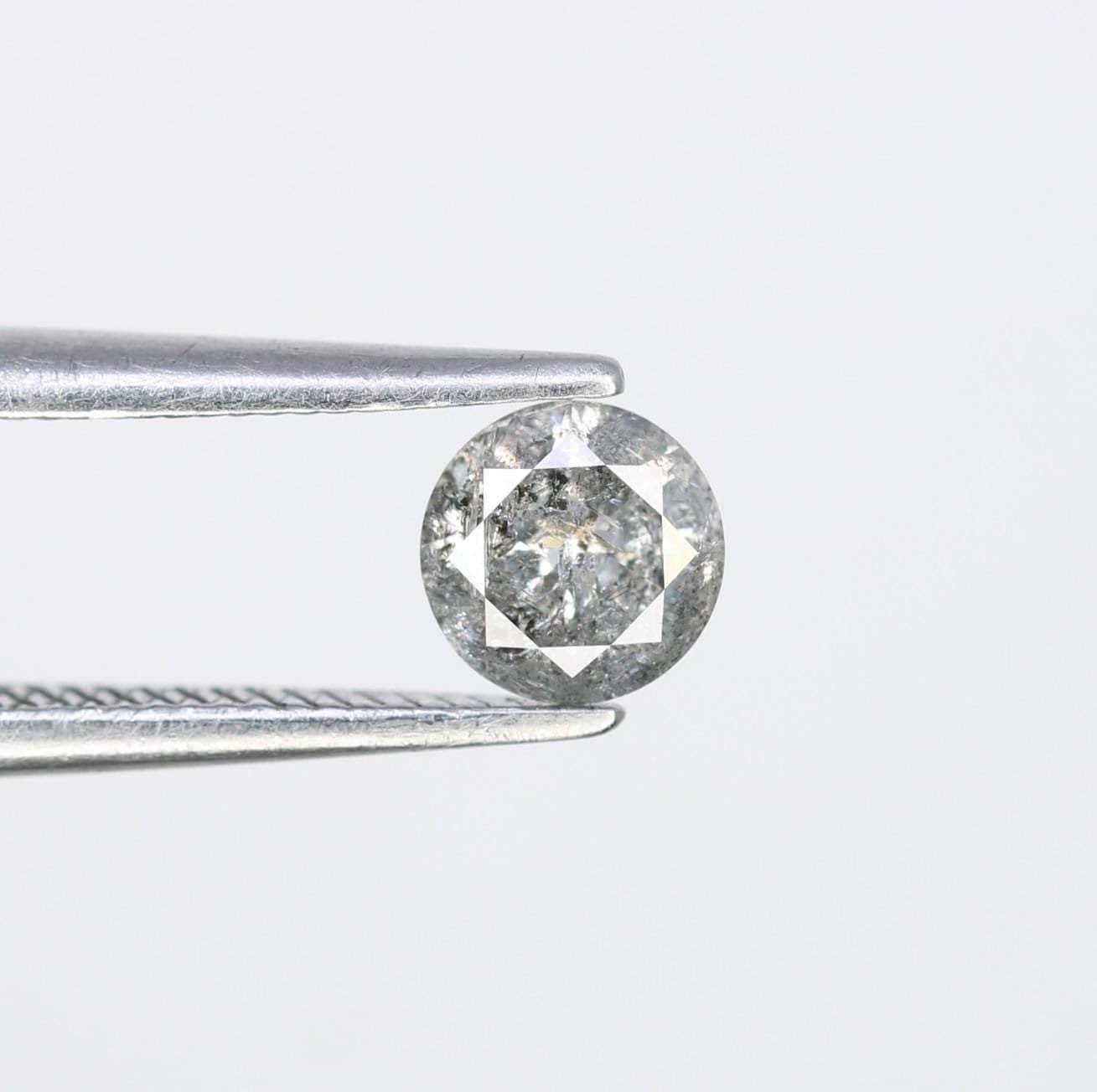 0.40 CT Round Cut Salt and Pepper Diamond | Unique Gemstone | Perfect for Custom Rings | Ideal for Weddings and Thoughtful Gifts