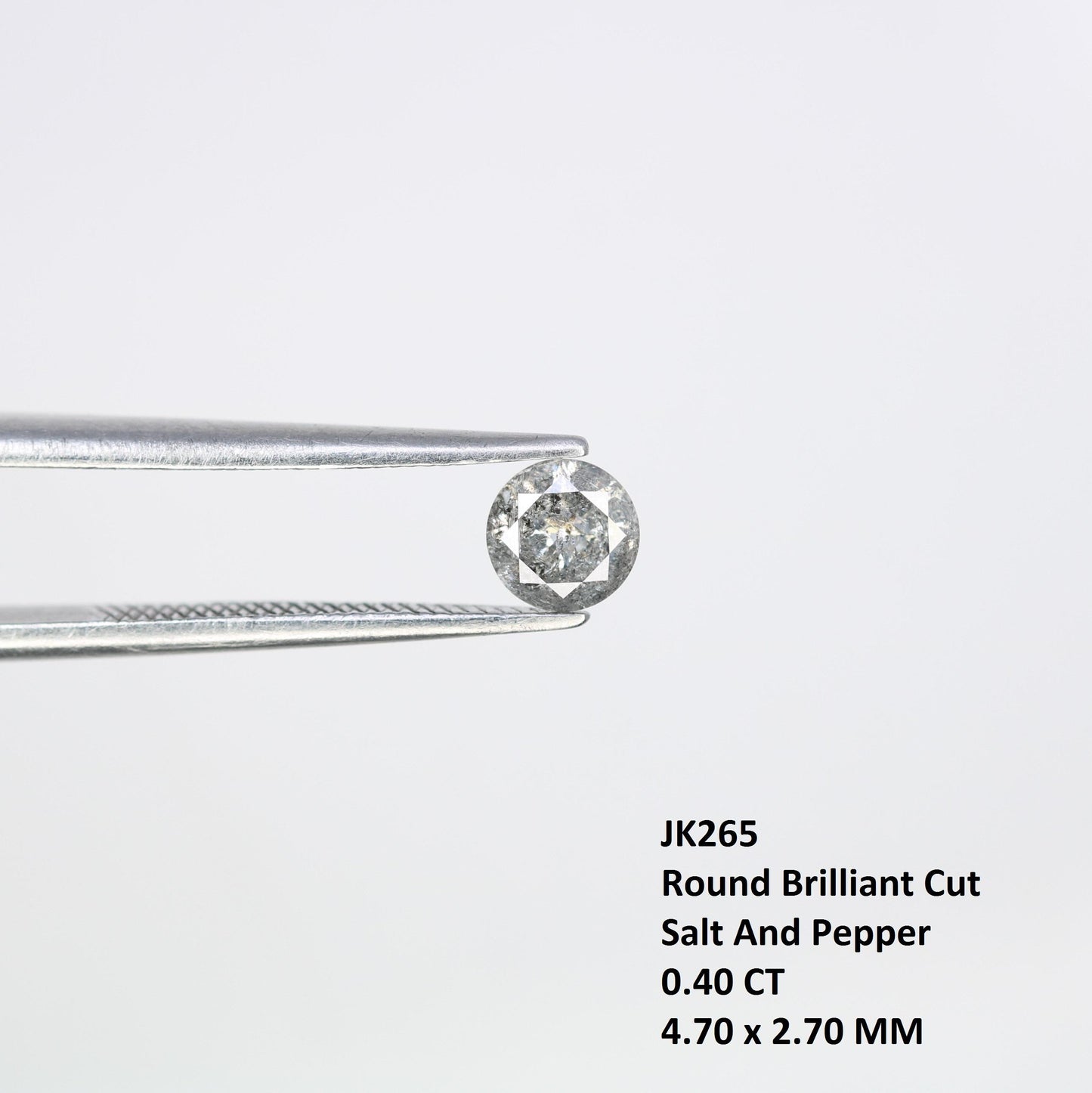 0.40 CT Round Cut Salt and Pepper Diamond | Unique Gemstone | Perfect for Custom Rings | Ideal for Weddings and Thoughtful Gifts