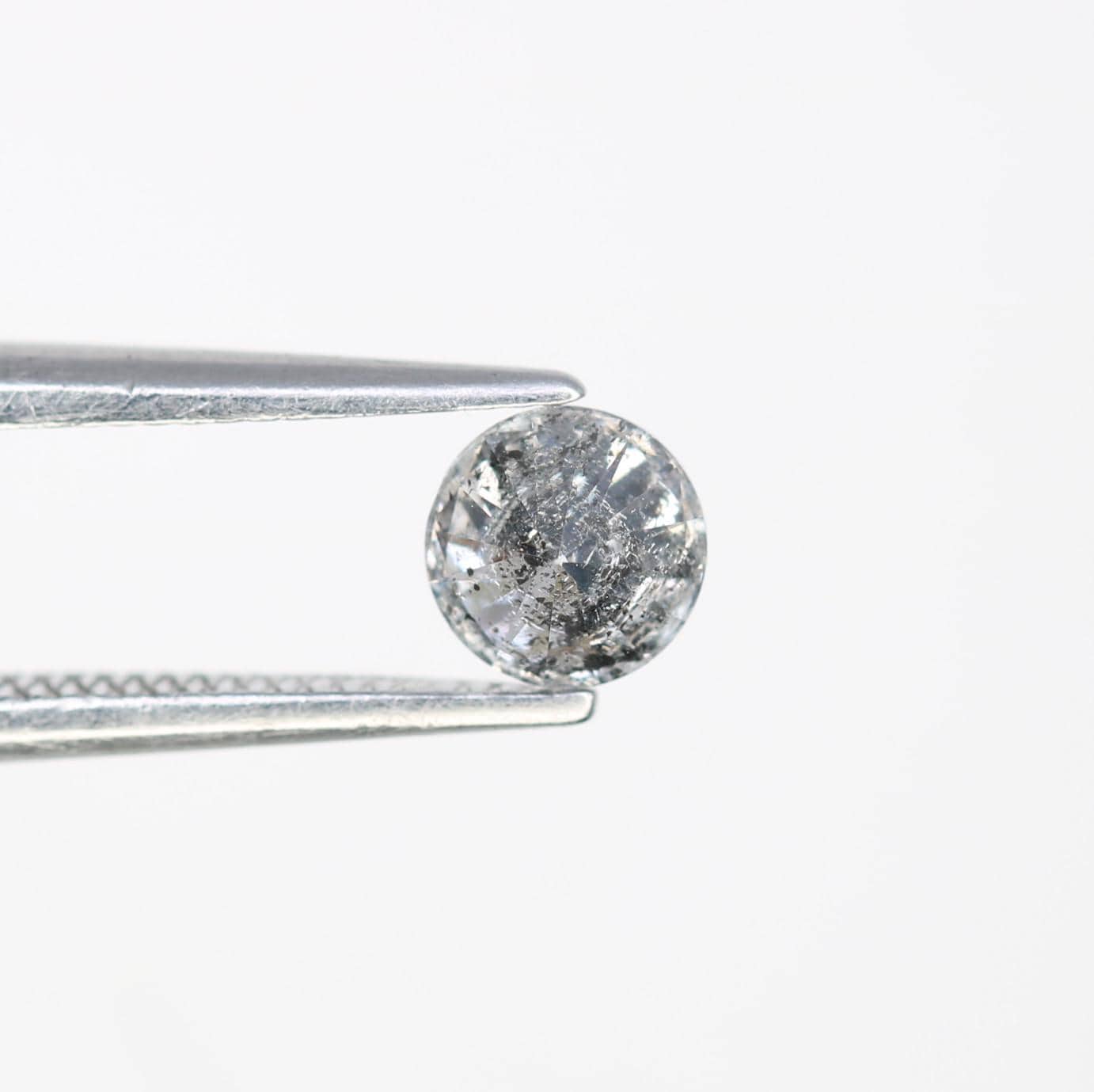 0.42 CT Unique Round Cut Salt and Pepper Diamond | Natural Gemstone | Ideal for Custom Rings | Perfect for Special Occasions and Gifts