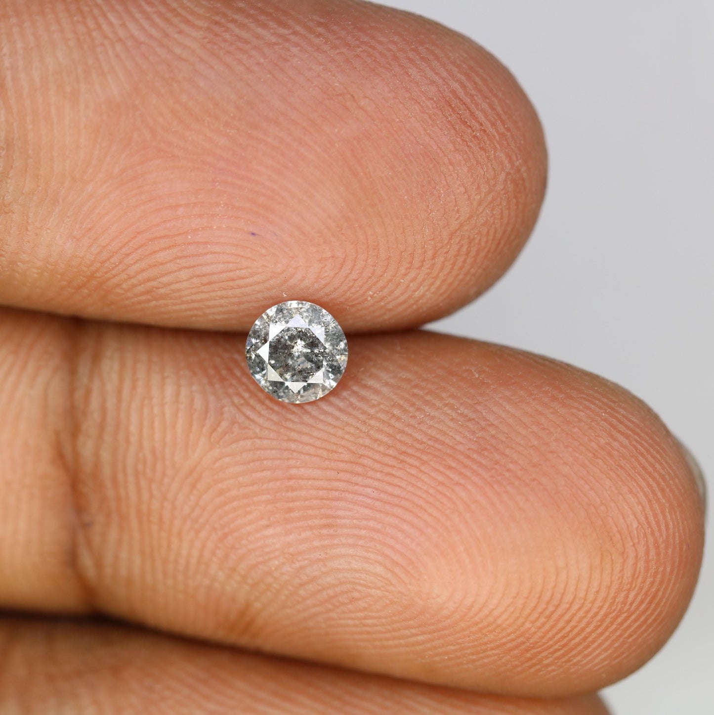 0.42 CT Artisan Round Cut Salt and Pepper Diamond | One-of-a-Kind Gem | Perfect for Custom Jewelry | Ideal for Engagements and Special Gifts
