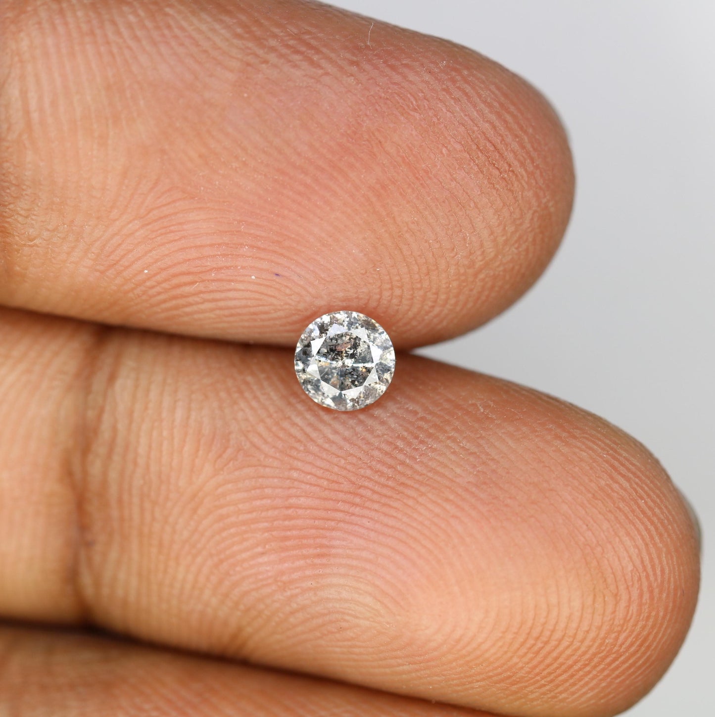0.42 CT Unique Round Cut Salt and Pepper Diamond | Natural Gemstone | Ideal for Custom Rings | Perfect for Special Occasions and Gifts