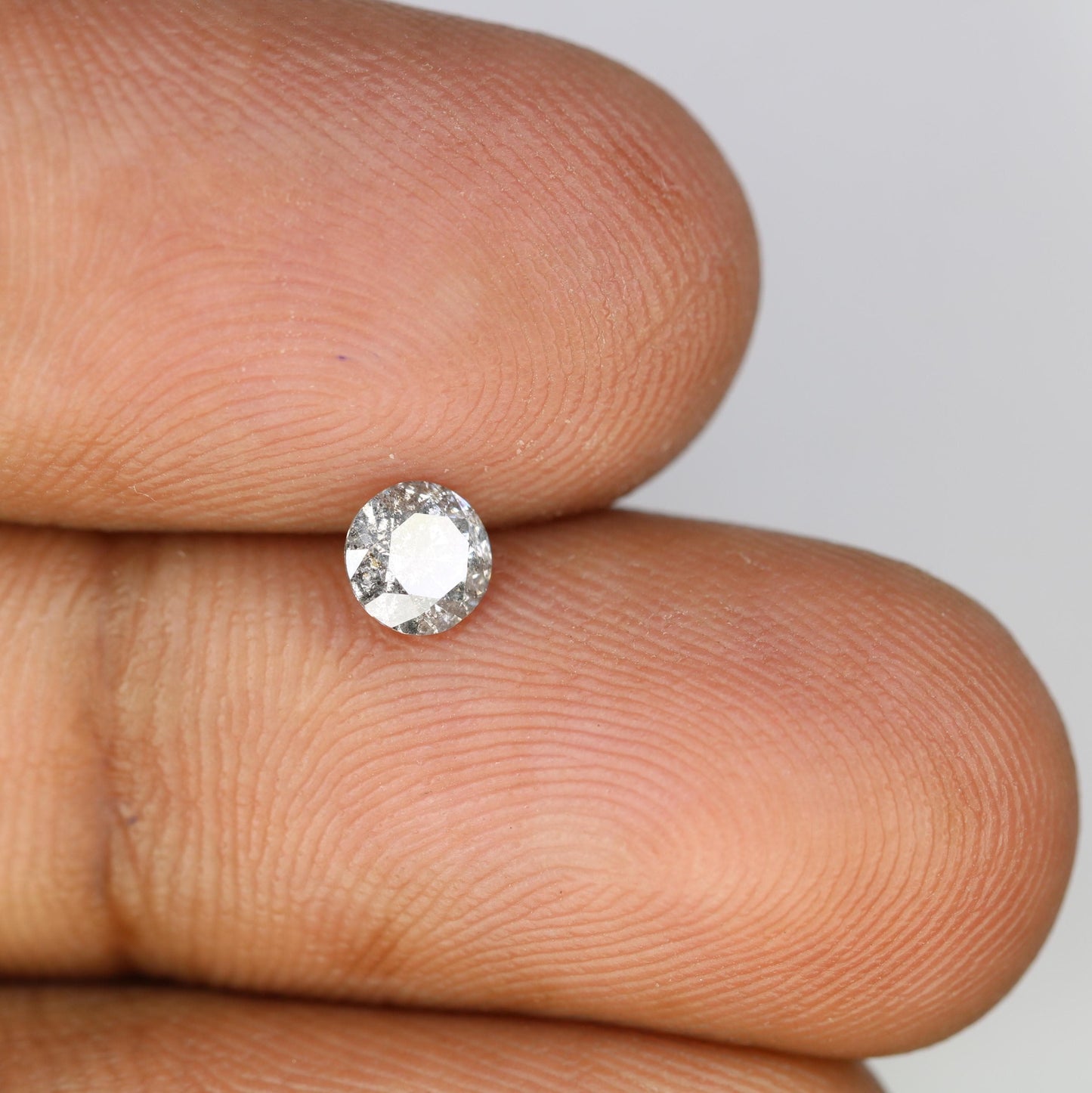 0.42 CT Artisan Round Cut Salt and Pepper Diamond | One-of-a-Kind Gem | Perfect for Custom Jewelry | Ideal for Engagements and Special Gifts