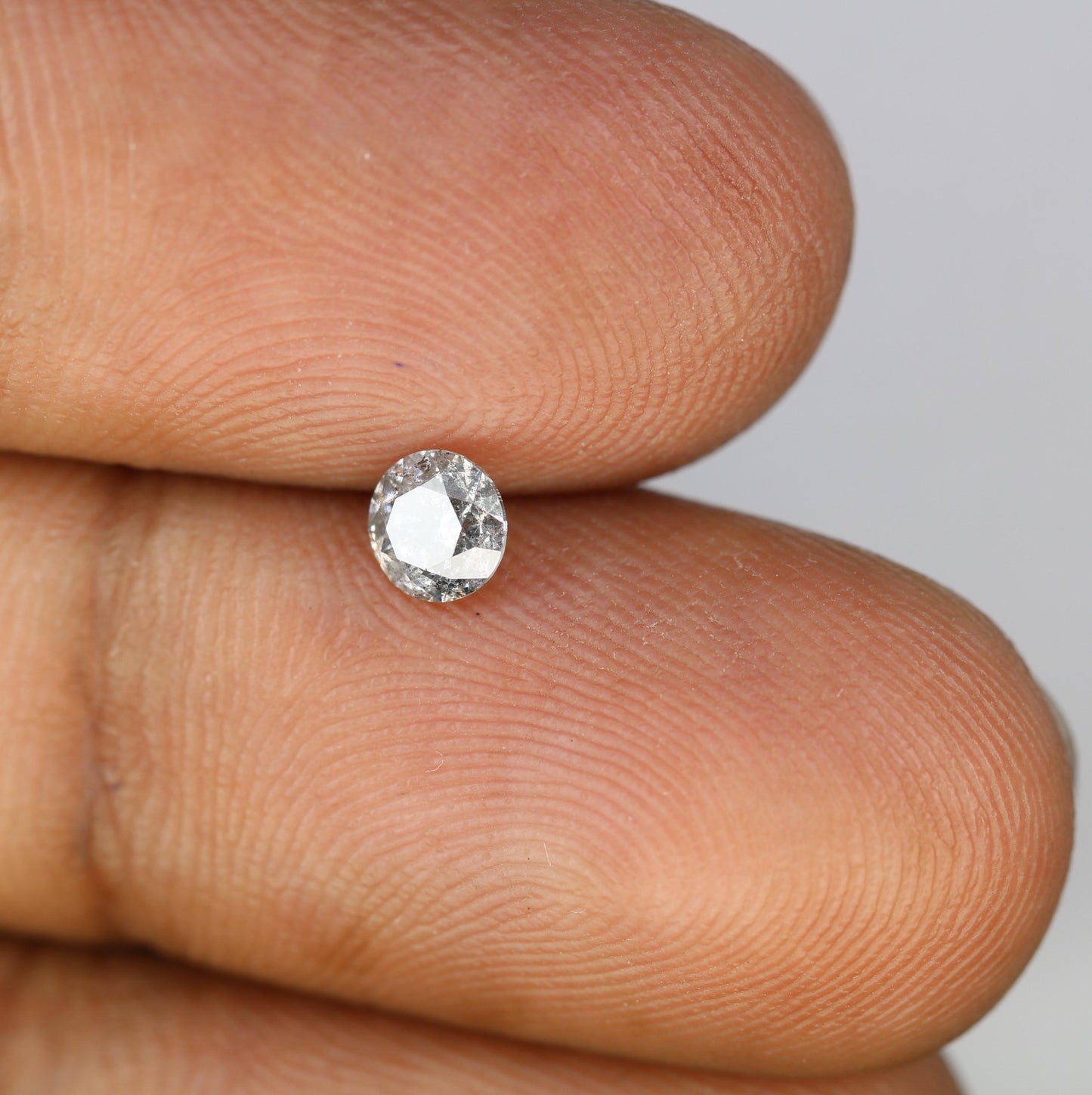 0.41 CT Chic Round Cut Salt and Pepper Diamond | Unique Natural Stone | Perfect for Custom Rings | Ideal Gift for Weddings and Anniversaries