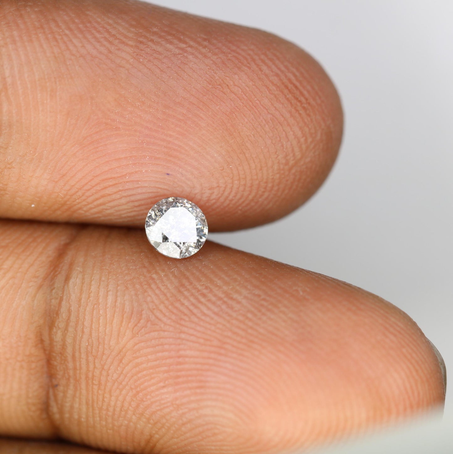 0.42 CT Unique Round Cut Salt and Pepper Diamond | Natural Gemstone | Ideal for Custom Rings | Perfect for Special Occasions and Gifts