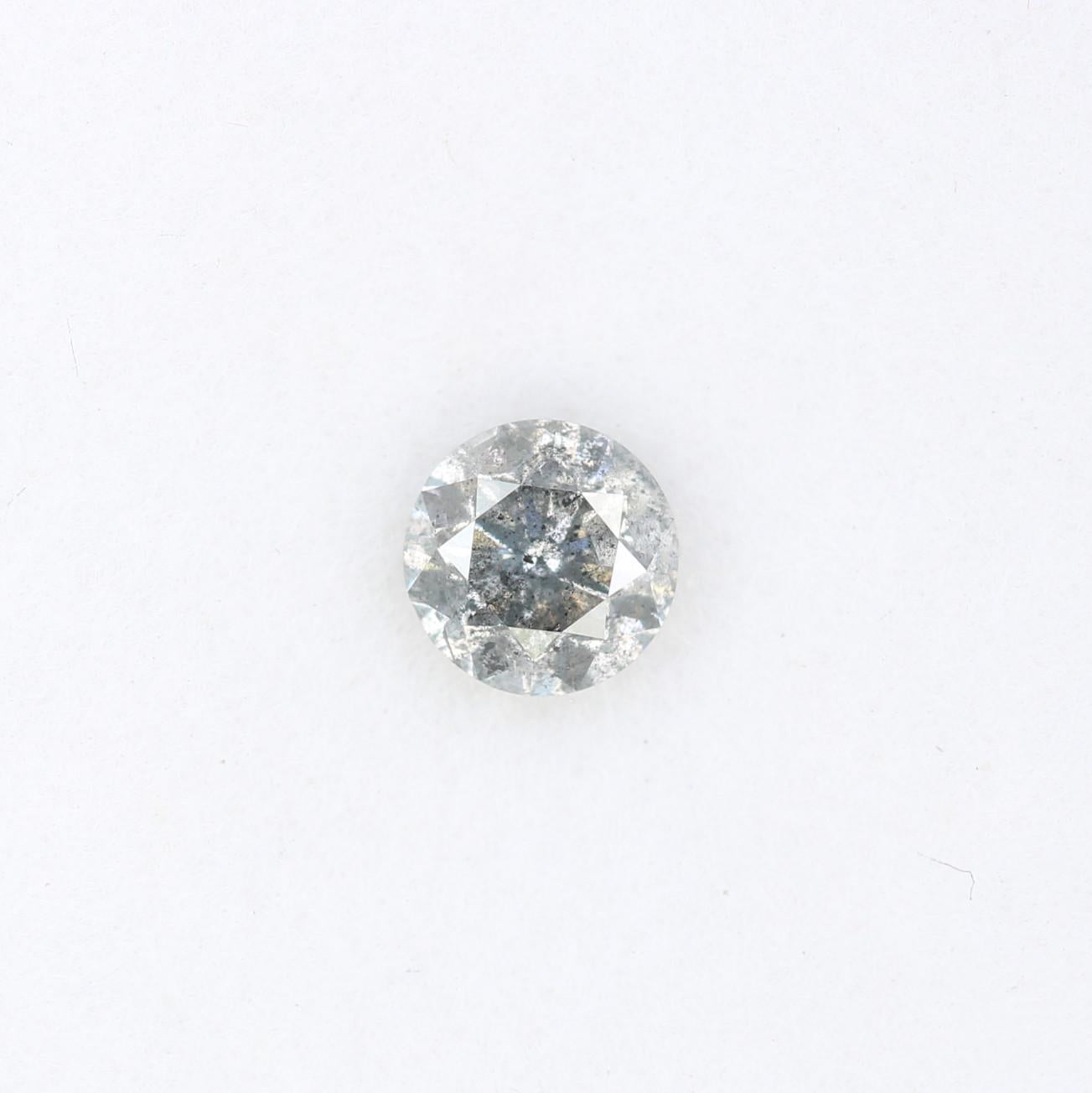 0.41 CT Chic Round Cut Salt and Pepper Diamond | Unique Natural Stone | Perfect for Custom Rings | Ideal Gift for Weddings and Anniversaries