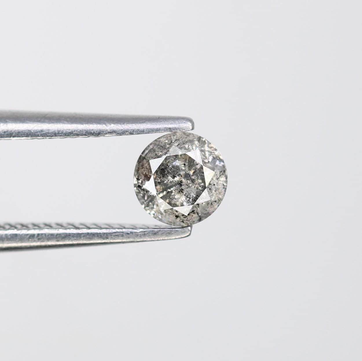 0.35 CT Loose Salt and Pepper Round Cut Diamond | Natural Ethical Gemstone | Unique Engagement Stone | Rustic Vintage-Inspired Jewelry