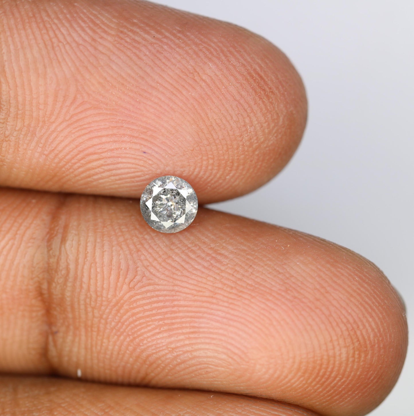 0.40 CT Round Cut Salt and Pepper Diamond | Unique Gemstone | Perfect for Custom Rings | Ideal for Weddings and Thoughtful Gifts