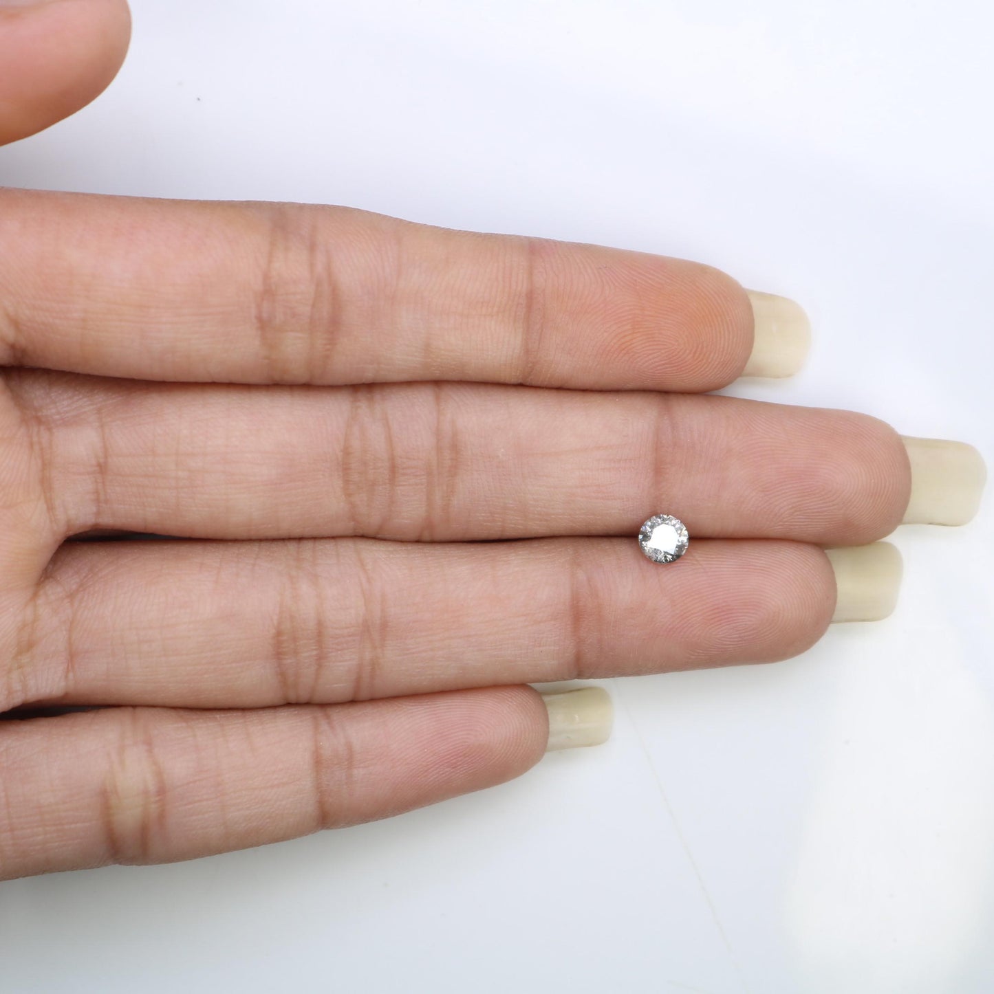 0.41 CT Chic Round Cut Salt and Pepper Diamond | Unique Natural Stone | Perfect for Custom Rings | Ideal Gift for Weddings and Anniversaries