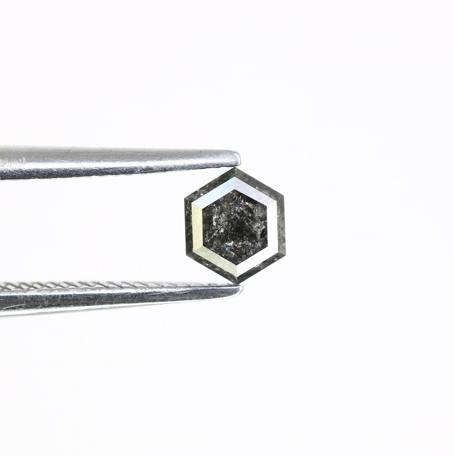 0.51 CT Hexagon Salt and Pepper Diamond | Loose Grey Natural Diamond | Real Rose Cut | Unique Christmas Gift for Anniversary Rings