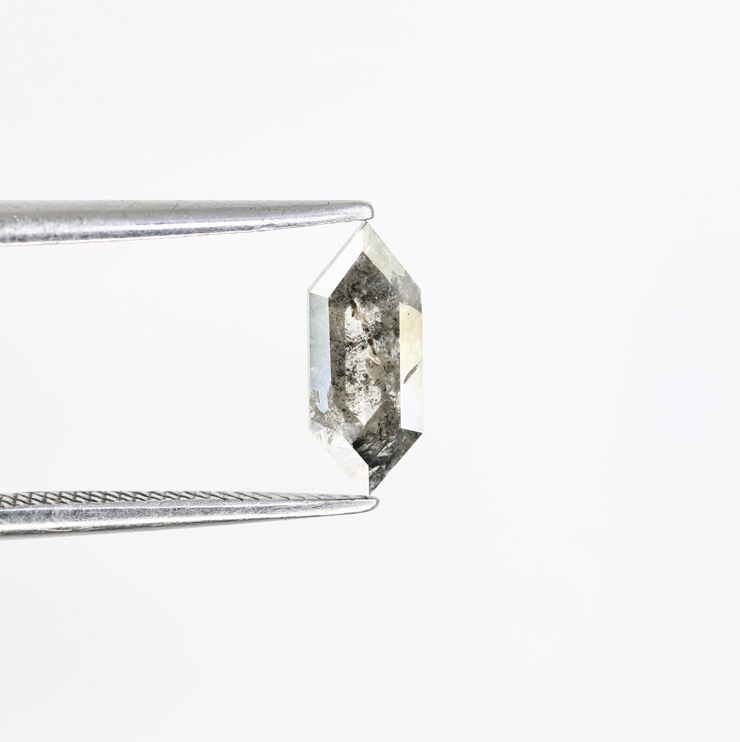 0.81 CT Hexagon Salt and Pepper Diamond | Loose Grey Earth-Mined Gem | Distinctive Rose Cut | Perfect Holiday Gift for Jewelry Lovers