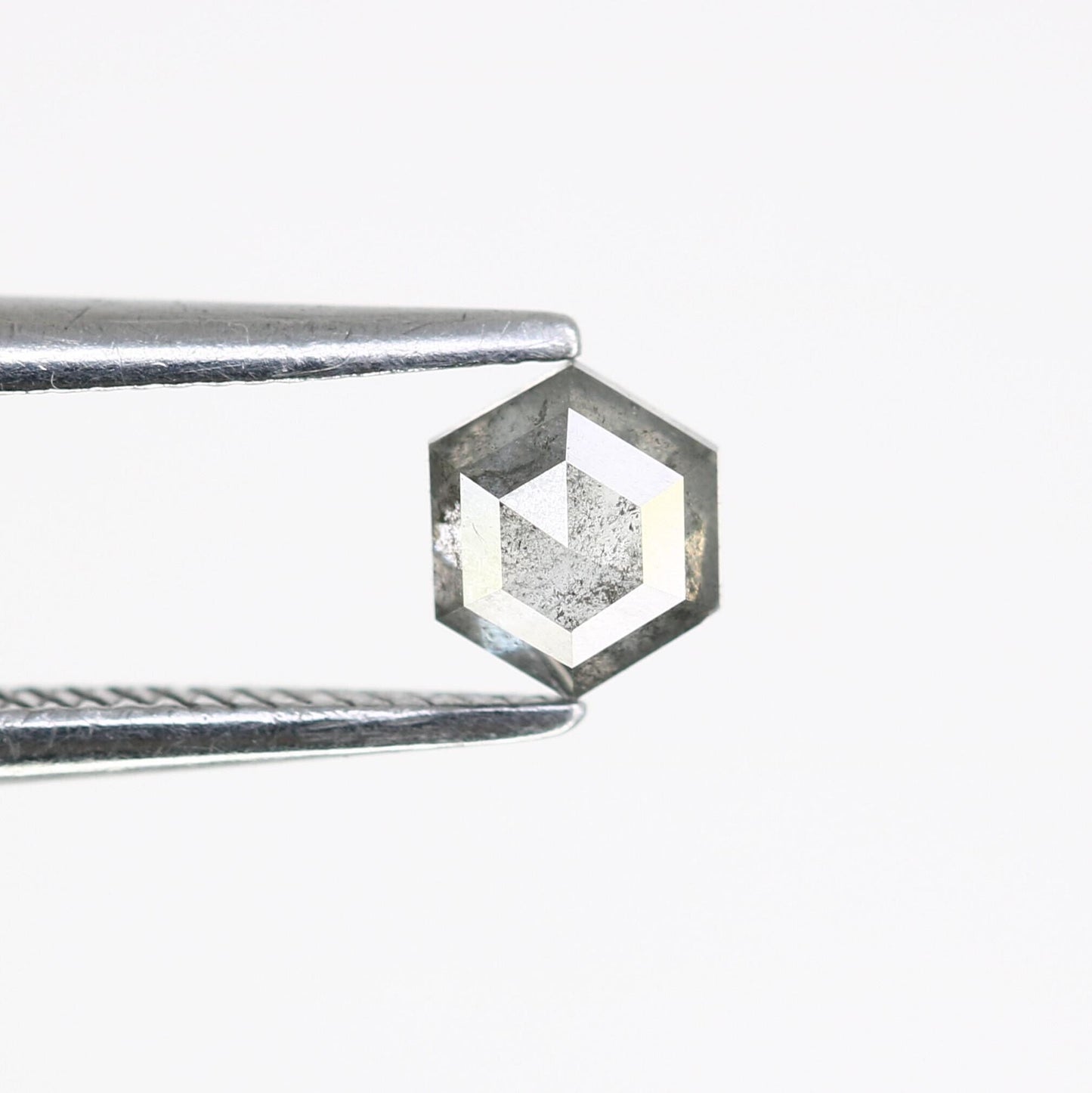 0.33 CT Hexagon Salt and Pepper Diamond | Loose Natural Grey Diamond | Earth-Mined Gemstone | Unique Gift for Engagement or Anniversary