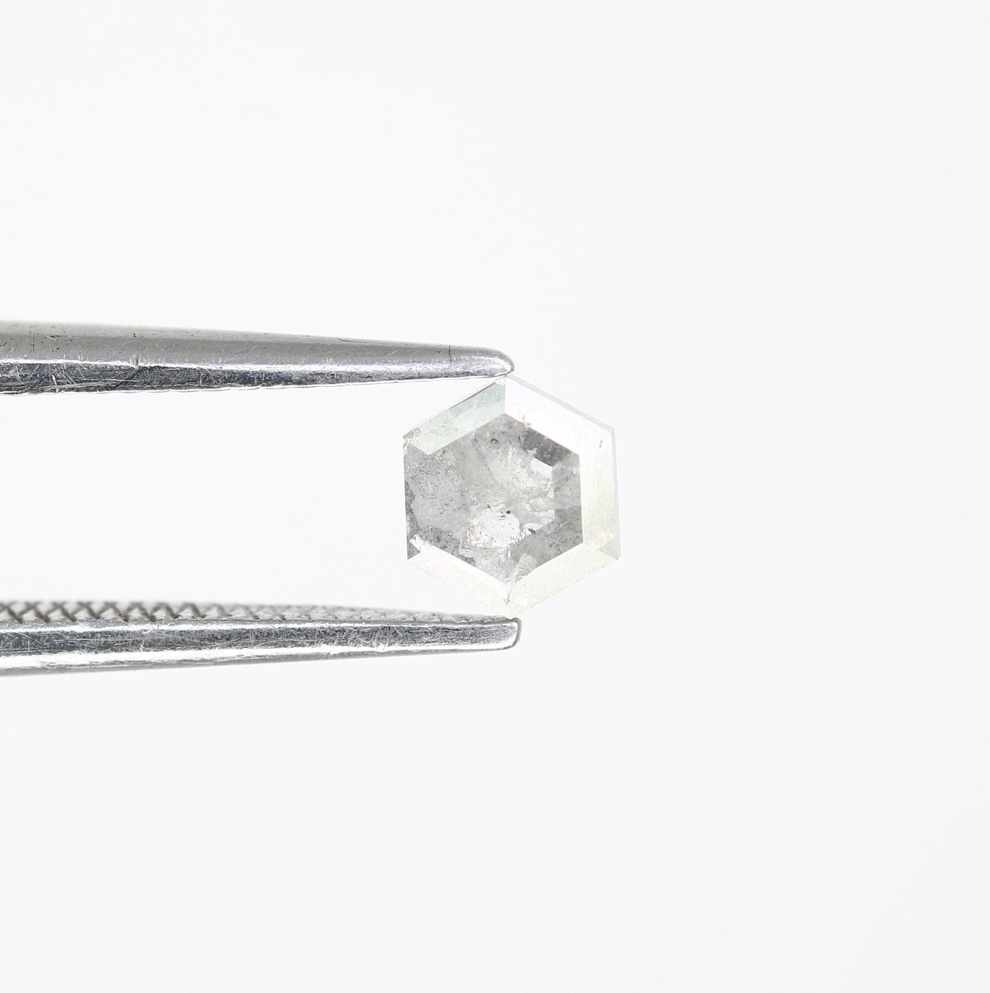 0.45 CT Hexagon Salt and Pepper Diamond | Loose Grey Earth-Mined Gem | Elegant Rose Cut | Extraordinary Gift for Special Occasions