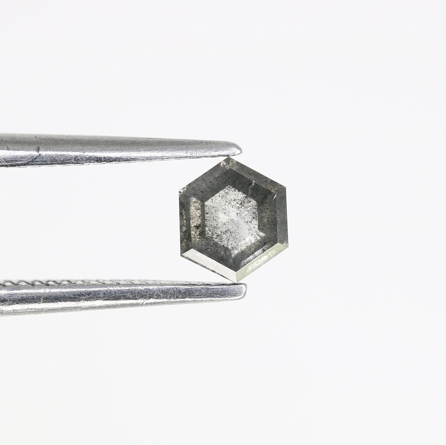 0.33 CT Hexagon Salt and Pepper Diamond | Loose Natural Grey Diamond | Earth-Mined Gemstone | Unique Gift for Engagement or Anniversary