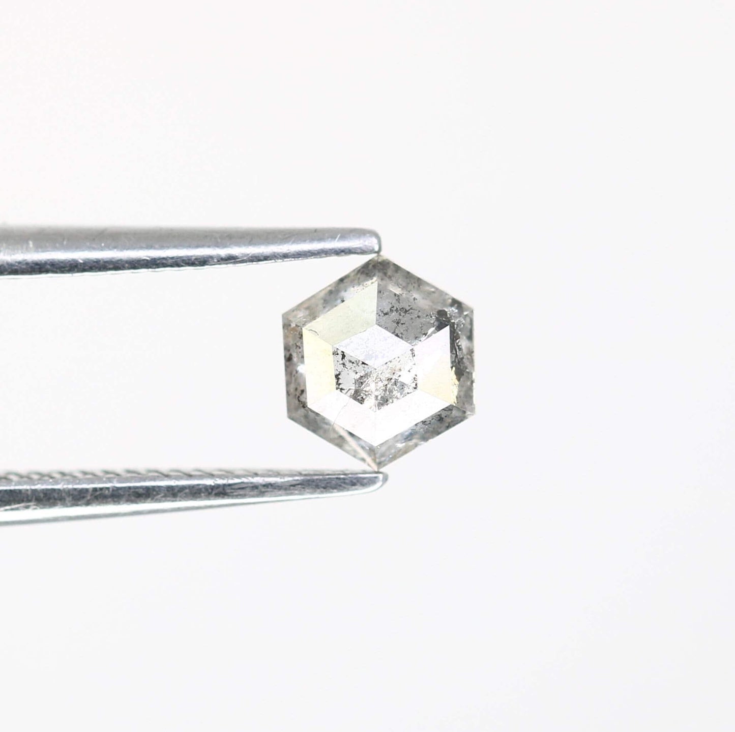 0.44 CT Natural Hexagon Salt and Pepper Diamond | Loose Grey Gem | Sourced Earth-Mined Stone Ideal Gift for Weddings or Special Occasions