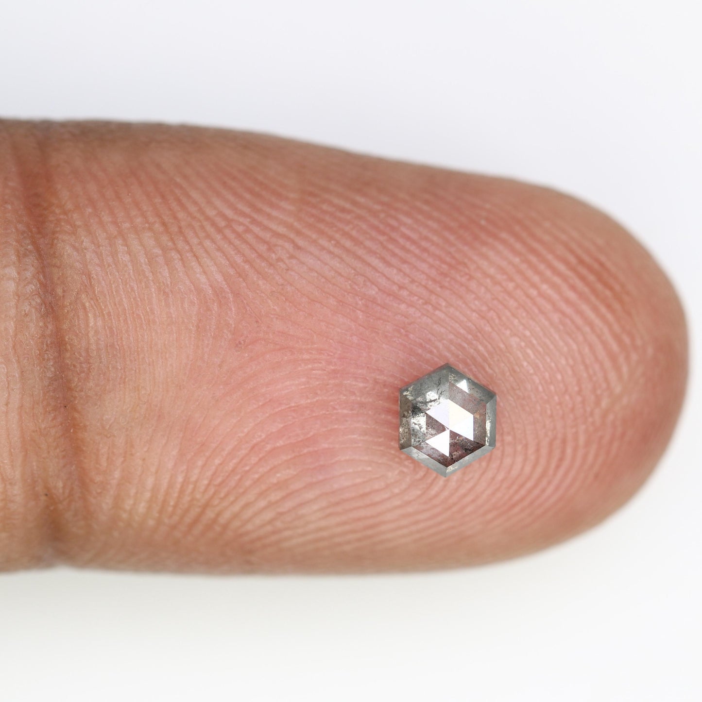 0.33 CT Hexagon Salt and Pepper Diamond | Loose Natural Grey Diamond | Earth-Mined Gemstone | Unique Gift for Engagement or Anniversary