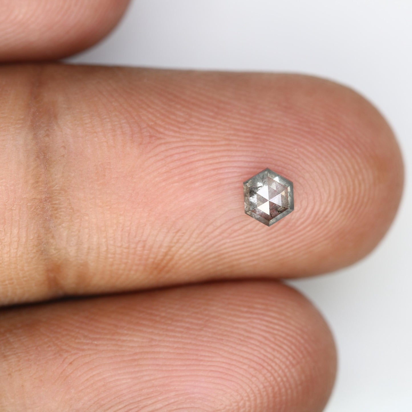 0.33 CT Hexagon Salt and Pepper Diamond | Loose Natural Grey Diamond | Earth-Mined Gemstone | Unique Gift for Engagement or Anniversary