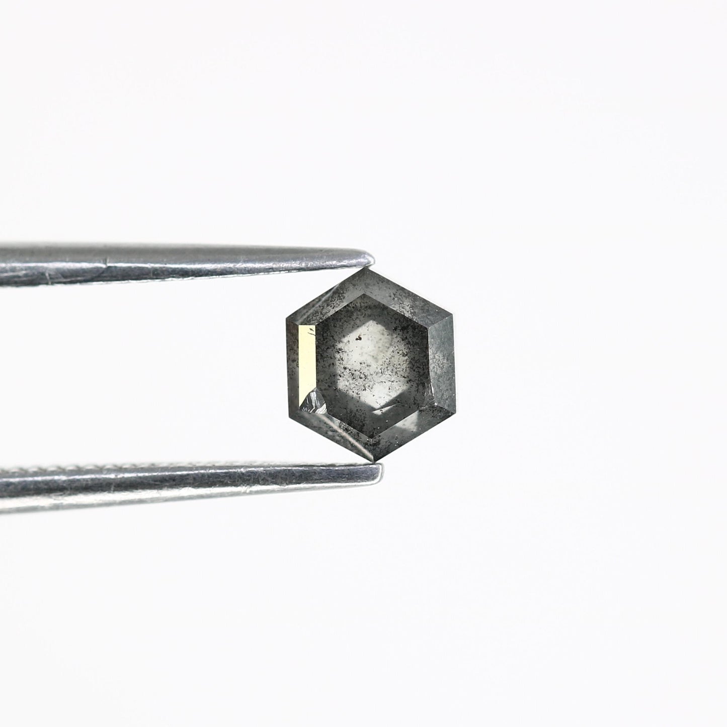 0.91 CT Hexagon-Shaped Salt and Pepper Diamond | Loose Natural Grey Gemstone | Sourced Earth-Mined Stone | Ideal Gift for Unique Jewelry
