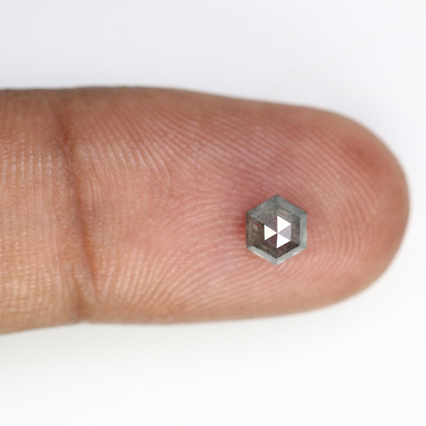 0.91 CT Hexagon-Shaped Salt and Pepper Diamond | Loose Natural Grey Gemstone | Sourced Earth-Mined Stone | Ideal Gift for Unique Jewelry