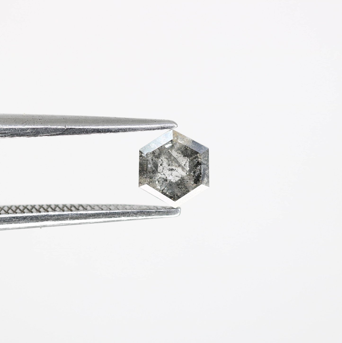 0.44 CT Natural Hexagon Salt and Pepper Diamond | Loose Grey Gem | Sourced Earth-Mined Stone Ideal Gift for Weddings or Special Occasions