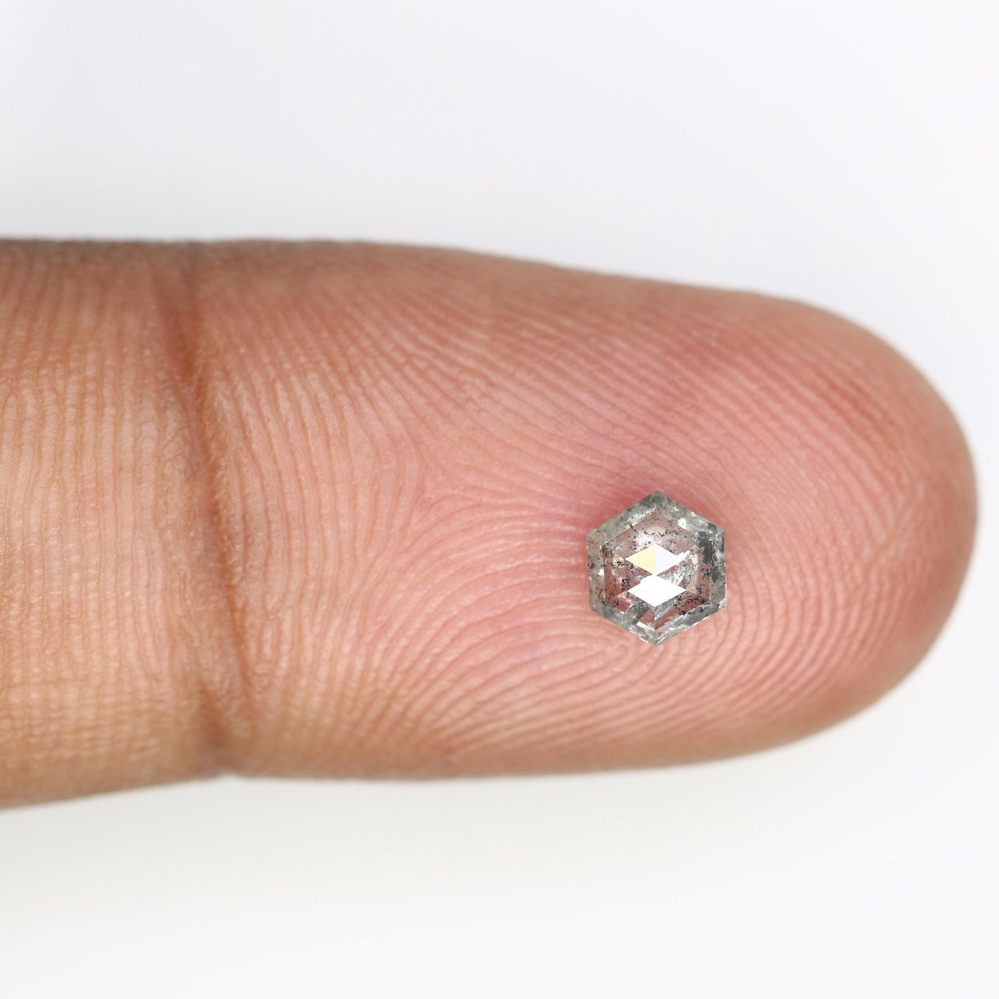 0.44 CT Natural Hexagon Salt and Pepper Diamond | Loose Grey Gem | Sourced Earth-Mined Stone Ideal Gift for Weddings or Special Occasions