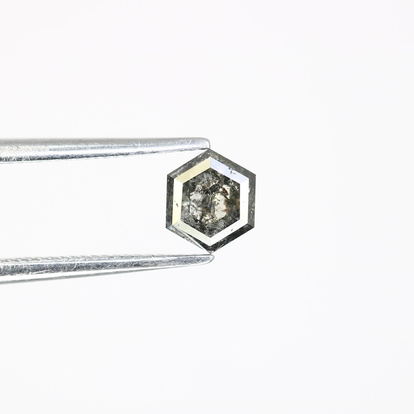 0.58 CT Hexagon Diamond | Loose Natural Salt and Pepper Gem | Sourced Grey Stone | Perfect for Custom Engagement Rings Distinctive Jewelry