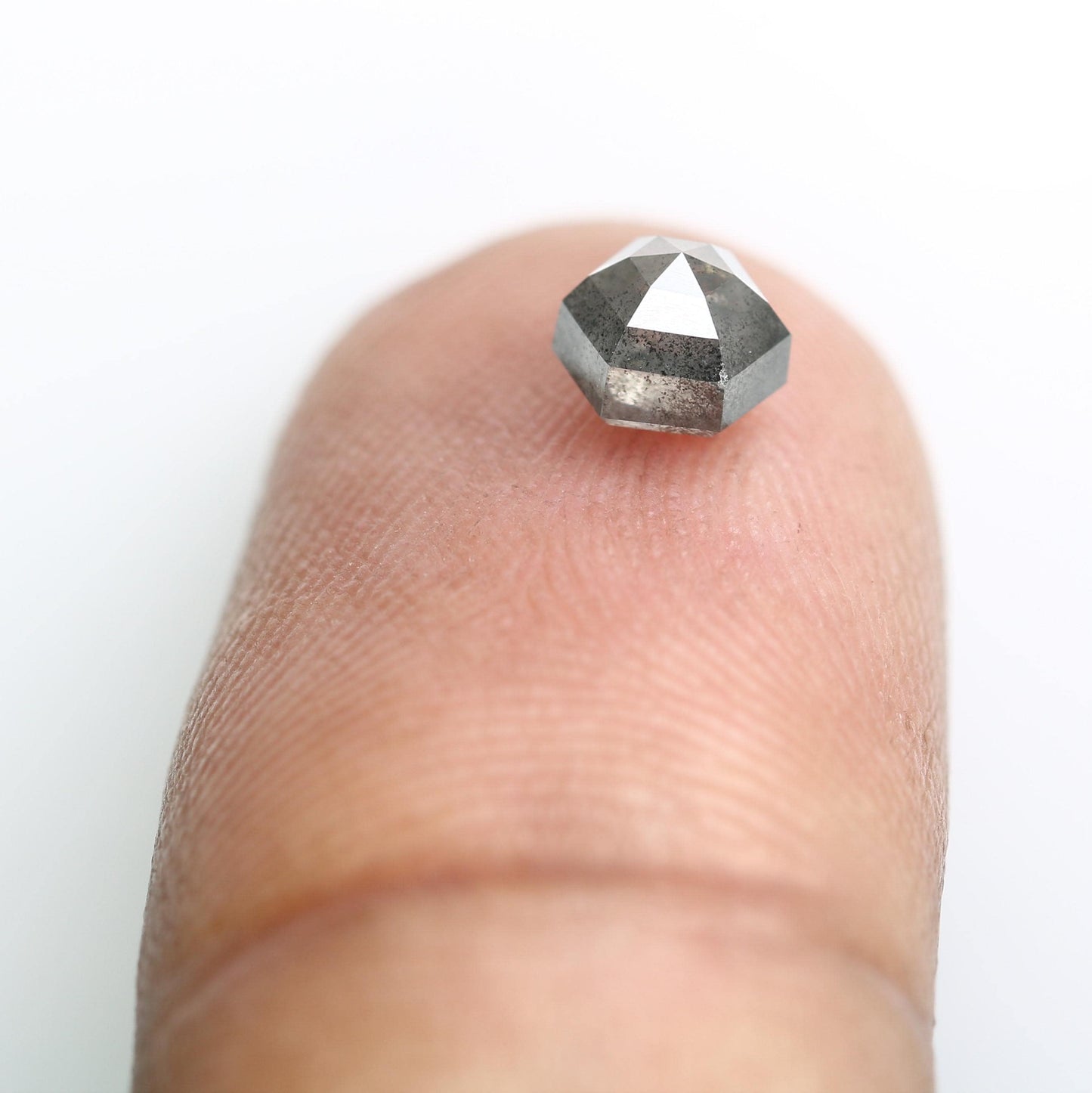 0.91 CT Hexagon-Shaped Salt and Pepper Diamond | Loose Natural Grey Gemstone | Sourced Earth-Mined Stone | Ideal Gift for Unique Jewelry