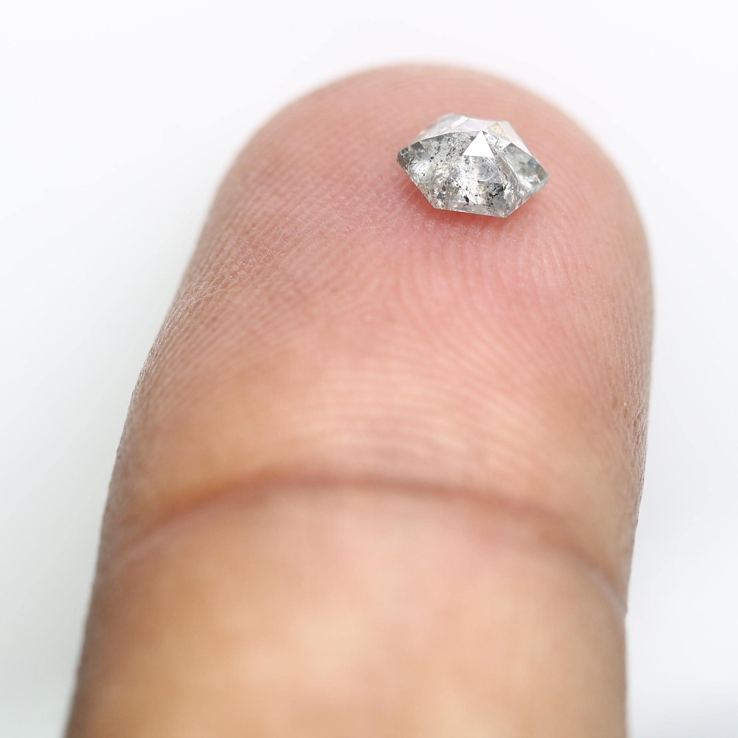 0.44 CT Natural Hexagon Salt and Pepper Diamond | Loose Grey Gem | Sourced Earth-Mined Stone Ideal Gift for Weddings or Special Occasions
