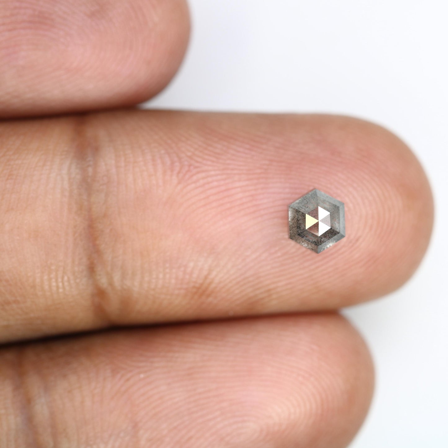 0.91 CT Hexagon-Shaped Salt and Pepper Diamond | Loose Natural Grey Gemstone | Sourced Earth-Mined Stone | Ideal Gift for Unique Jewelry