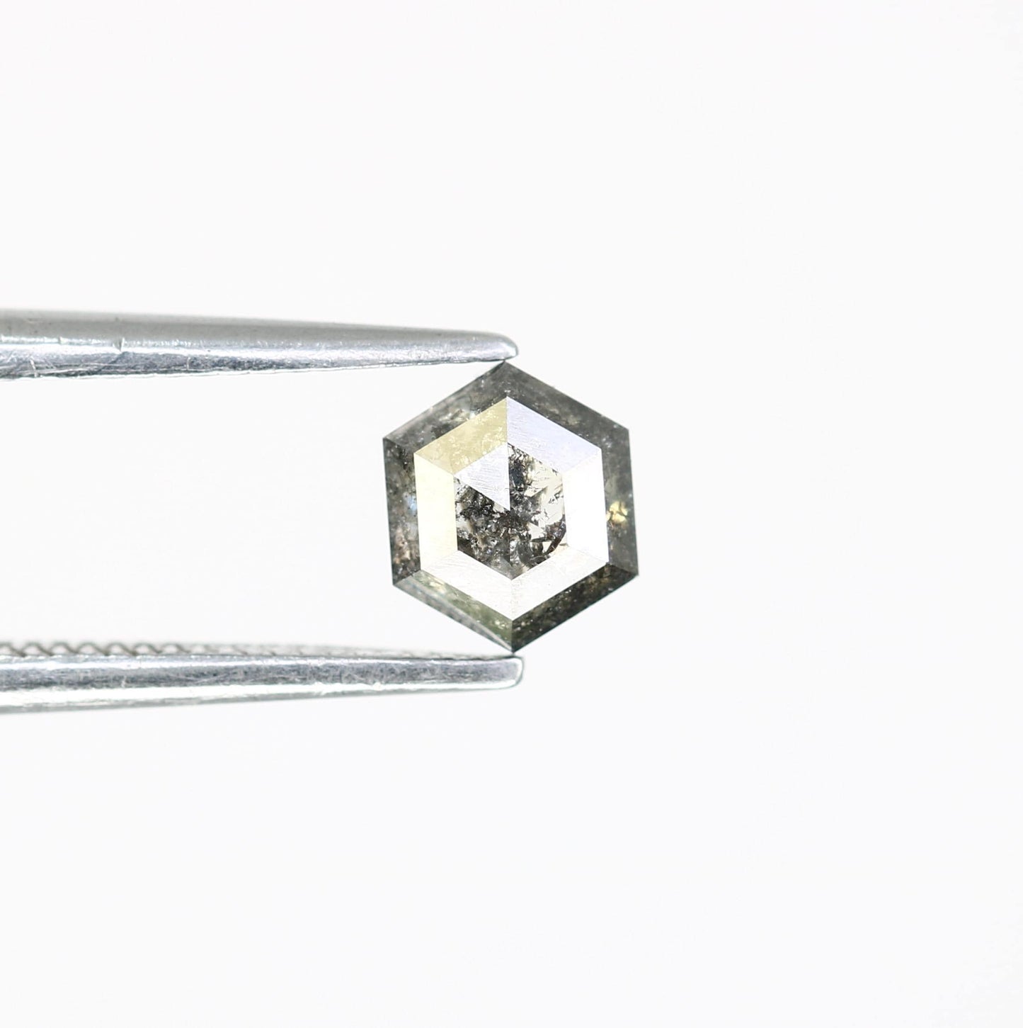 0.58 CT Hexagon Diamond | Loose Natural Salt and Pepper Gem | Sourced Grey Stone | Perfect for Custom Engagement Rings Distinctive Jewelry