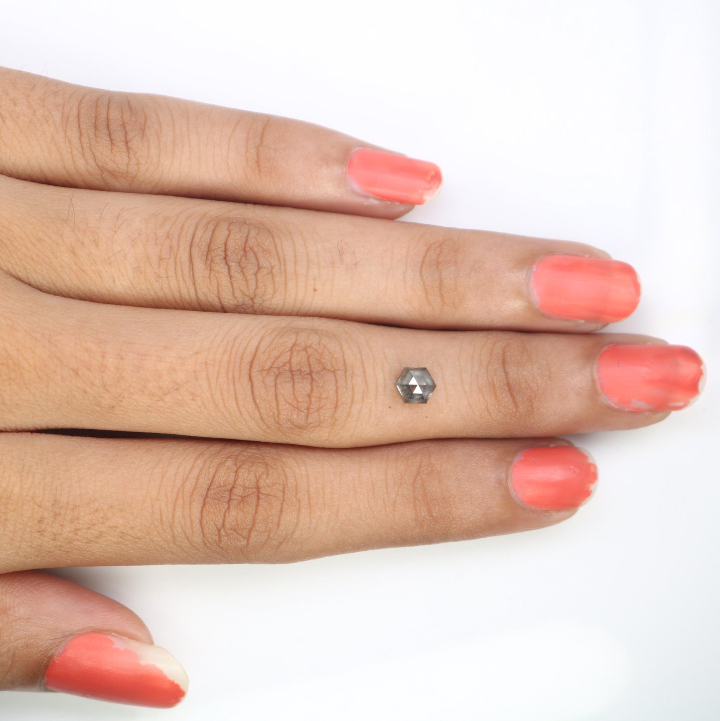 0.91 CT Hexagon-Shaped Salt and Pepper Diamond | Loose Natural Grey Gemstone | Sourced Earth-Mined Stone | Ideal Gift for Unique Jewelry
