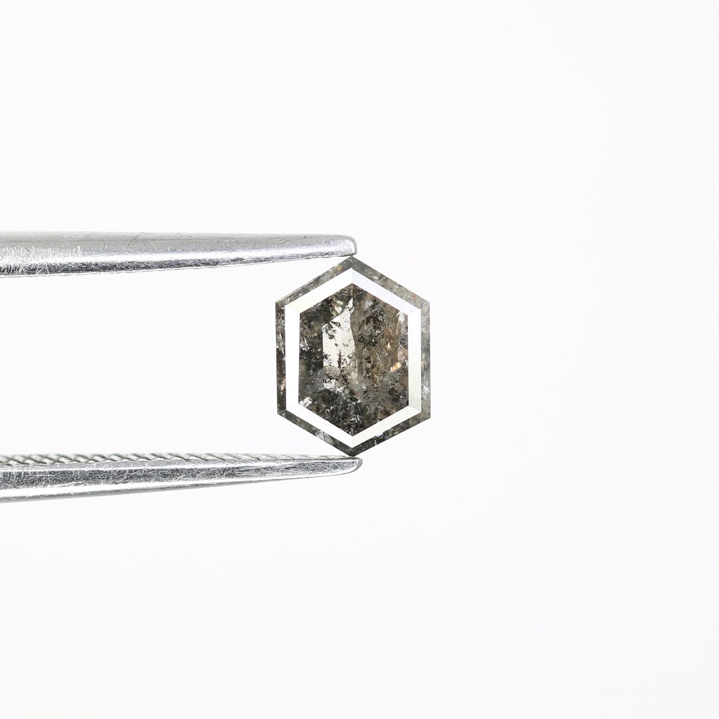 0.72 CT Hexagon Diamond | Loose Natural Salt and Pepper Gem | Ethically Sourced Grey Stone | Ideal for Bespoke Jewelry and Special Gifts
