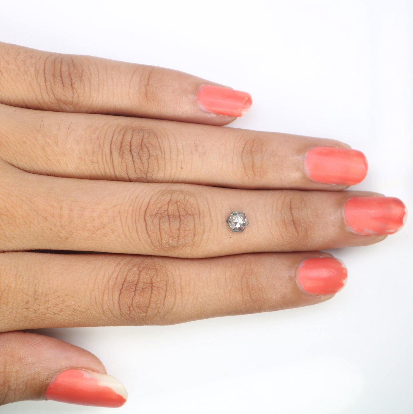 0.44 CT Natural Hexagon Salt and Pepper Diamond | Loose Grey Gem | Sourced Earth-Mined Stone Ideal Gift for Weddings or Special Occasions