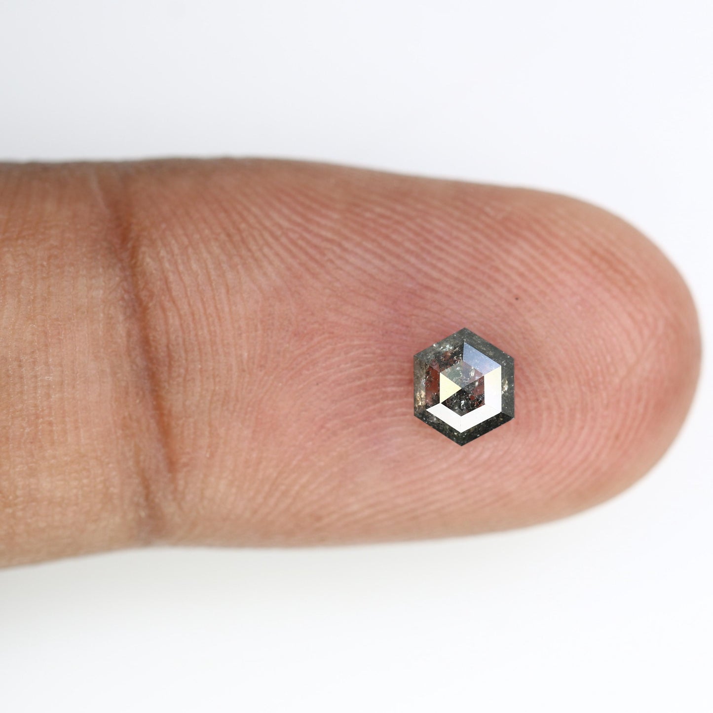 0.58 CT Hexagon Diamond | Loose Natural Salt and Pepper Gem | Sourced Grey Stone | Perfect for Custom Engagement Rings Distinctive Jewelry