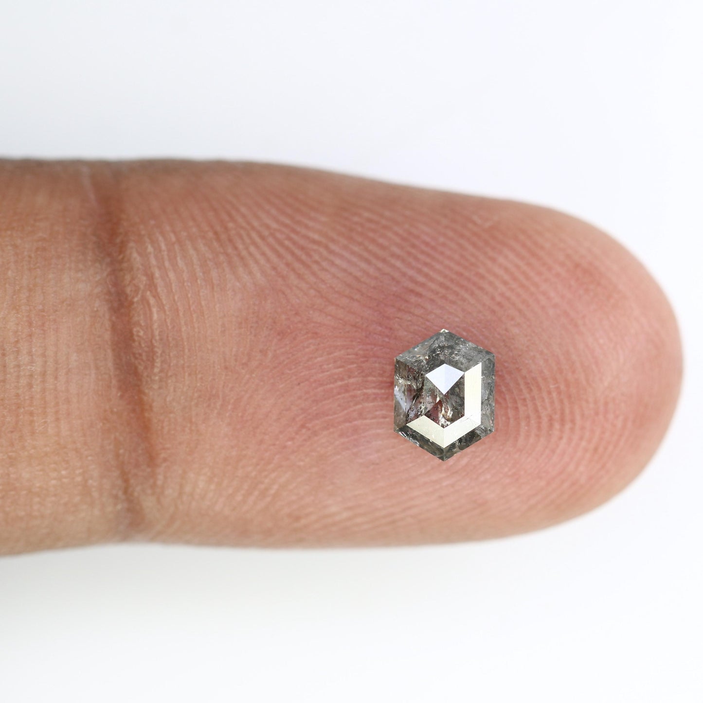 0.72 CT Hexagon Diamond | Loose Natural Salt and Pepper Gem | Ethically Sourced Grey Stone | Ideal for Bespoke Jewelry and Special Gifts