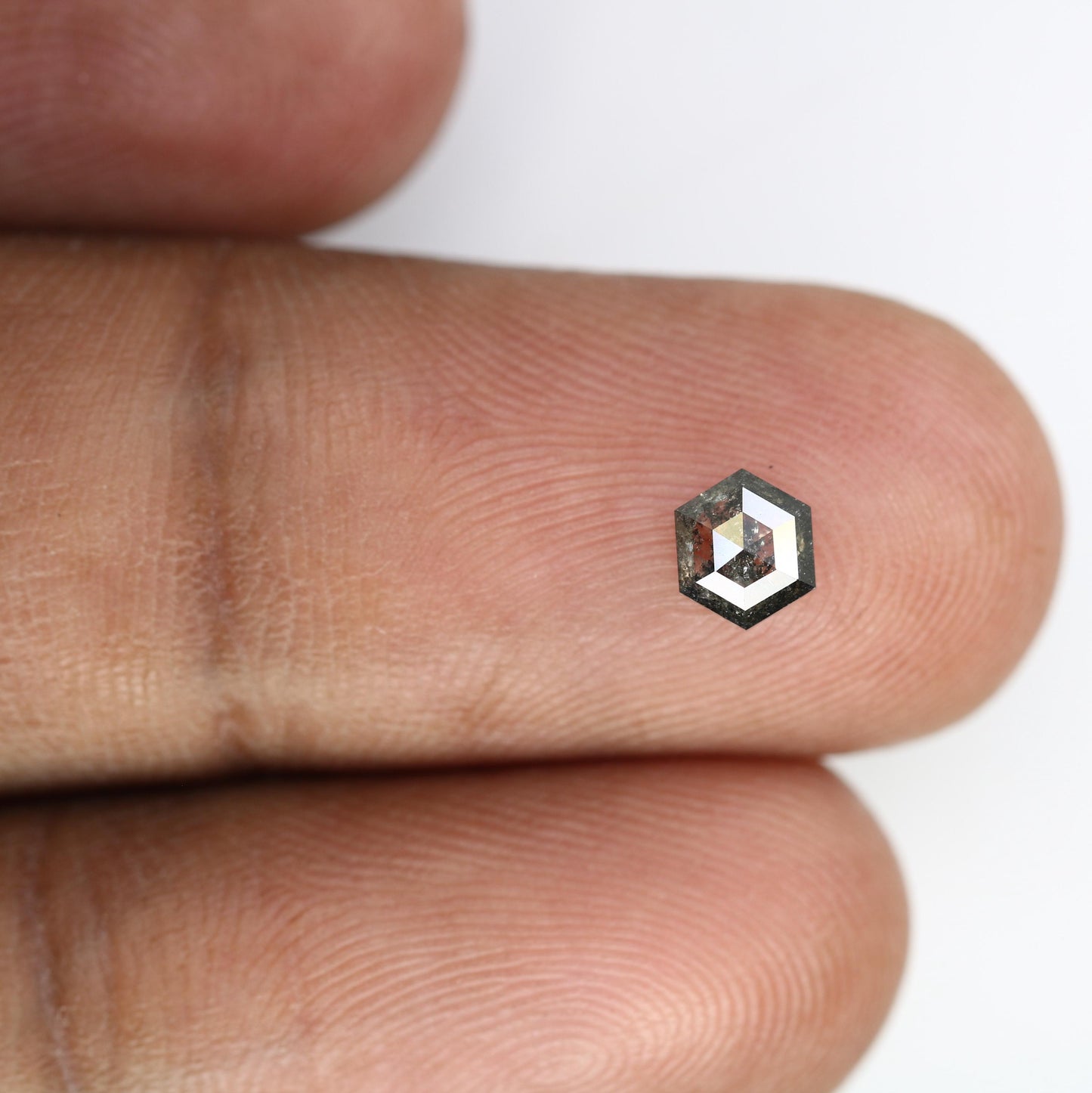 0.58 CT Hexagon Diamond | Loose Natural Salt and Pepper Gem | Sourced Grey Stone | Perfect for Custom Engagement Rings Distinctive Jewelry