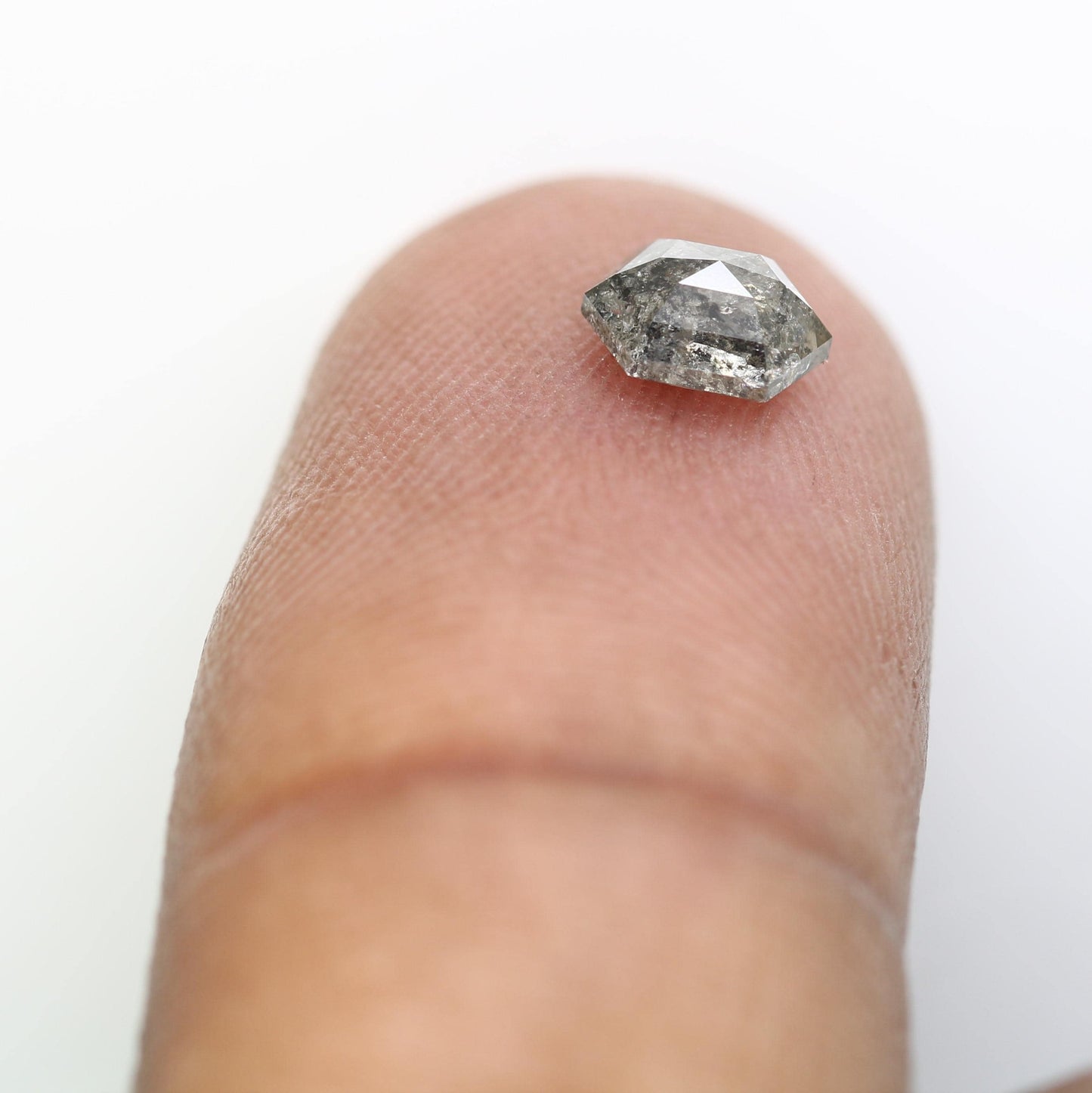 0.72 CT Hexagon Diamond | Loose Natural Salt and Pepper Gem | Ethically Sourced Grey Stone | Ideal for Bespoke Jewelry and Special Gifts