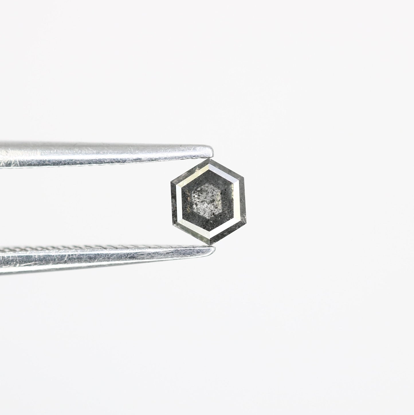 0.31 CT Hexagon Salt and Pepper Diamond | Loose Natural Grey Gem | Sourced Earth-Mined Treasure | Ideal Gift for Distinctive Jewelry Designs