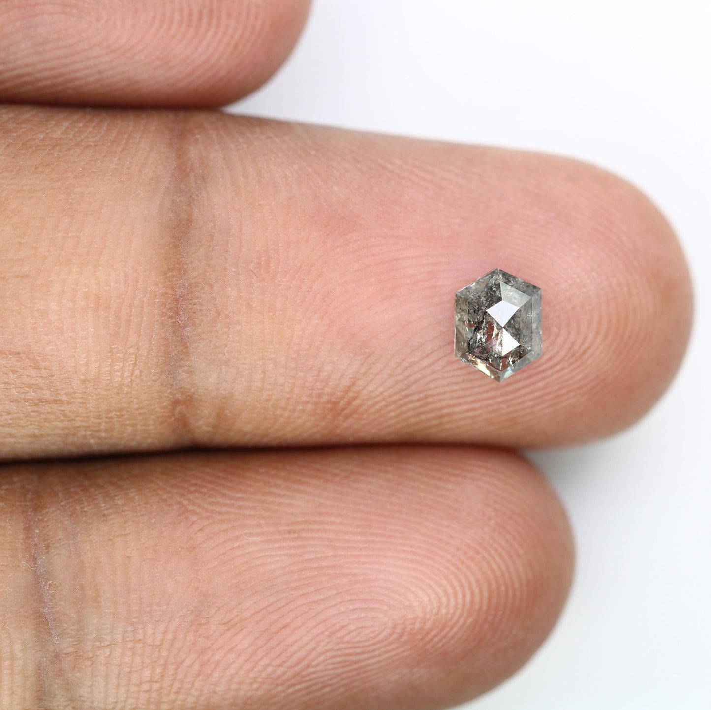 0.72 CT Hexagon Diamond | Loose Natural Salt and Pepper Gem | Ethically Sourced Grey Stone | Ideal for Bespoke Jewelry and Special Gifts